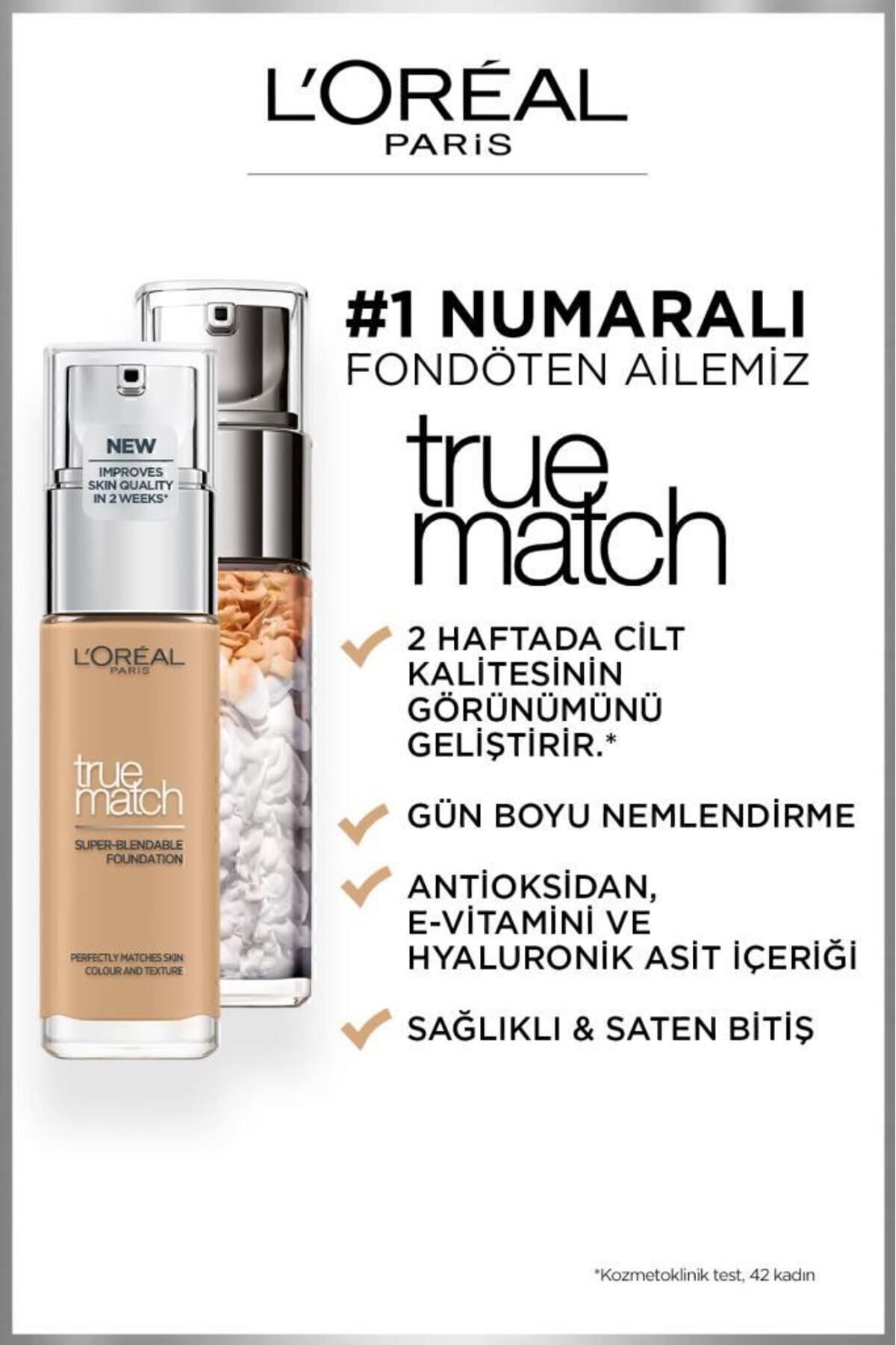 L'Oreal Paris True Match Bakım Yapan Fondöten - 3w Sıcak Alt Ton-2