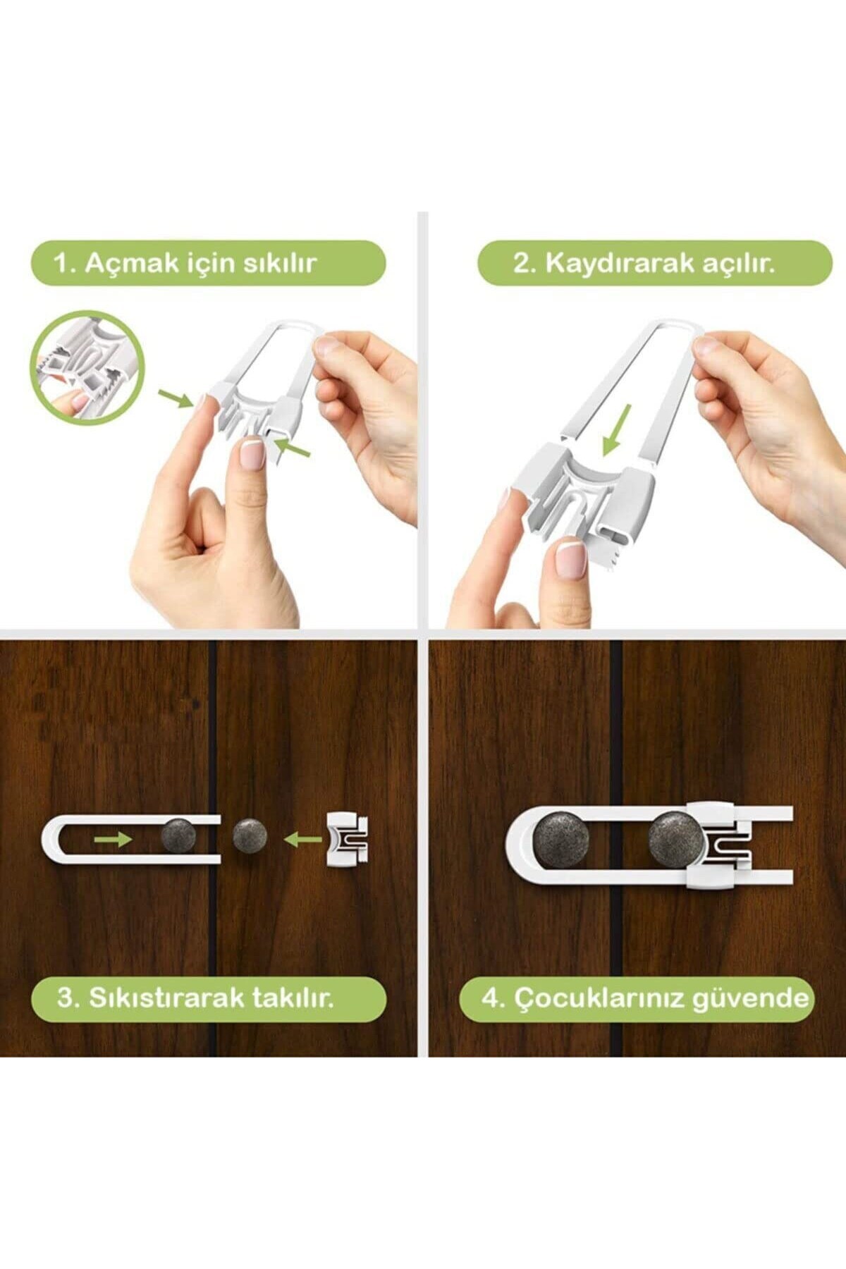 LİRAZON İdeal Baby 1 Adet Raylı Dolap Kapak Kilidi fotoğrafı 7 (önizleme)