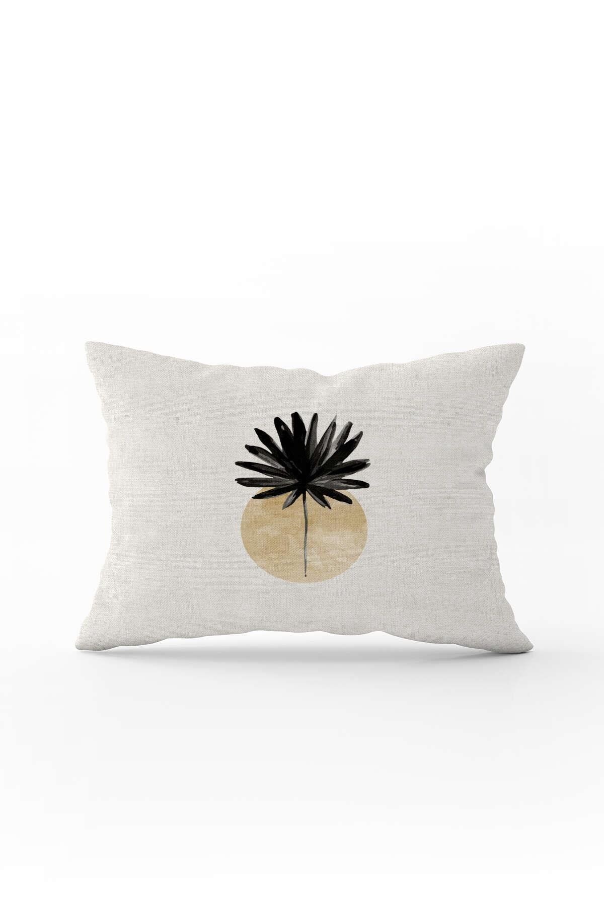 Cango Home Husă De Pernă 35x50 Galben (muștar) Negru Botanic Boem Cu Model Scandinav - Imprimare Digitală Față-verso - 35 x 50