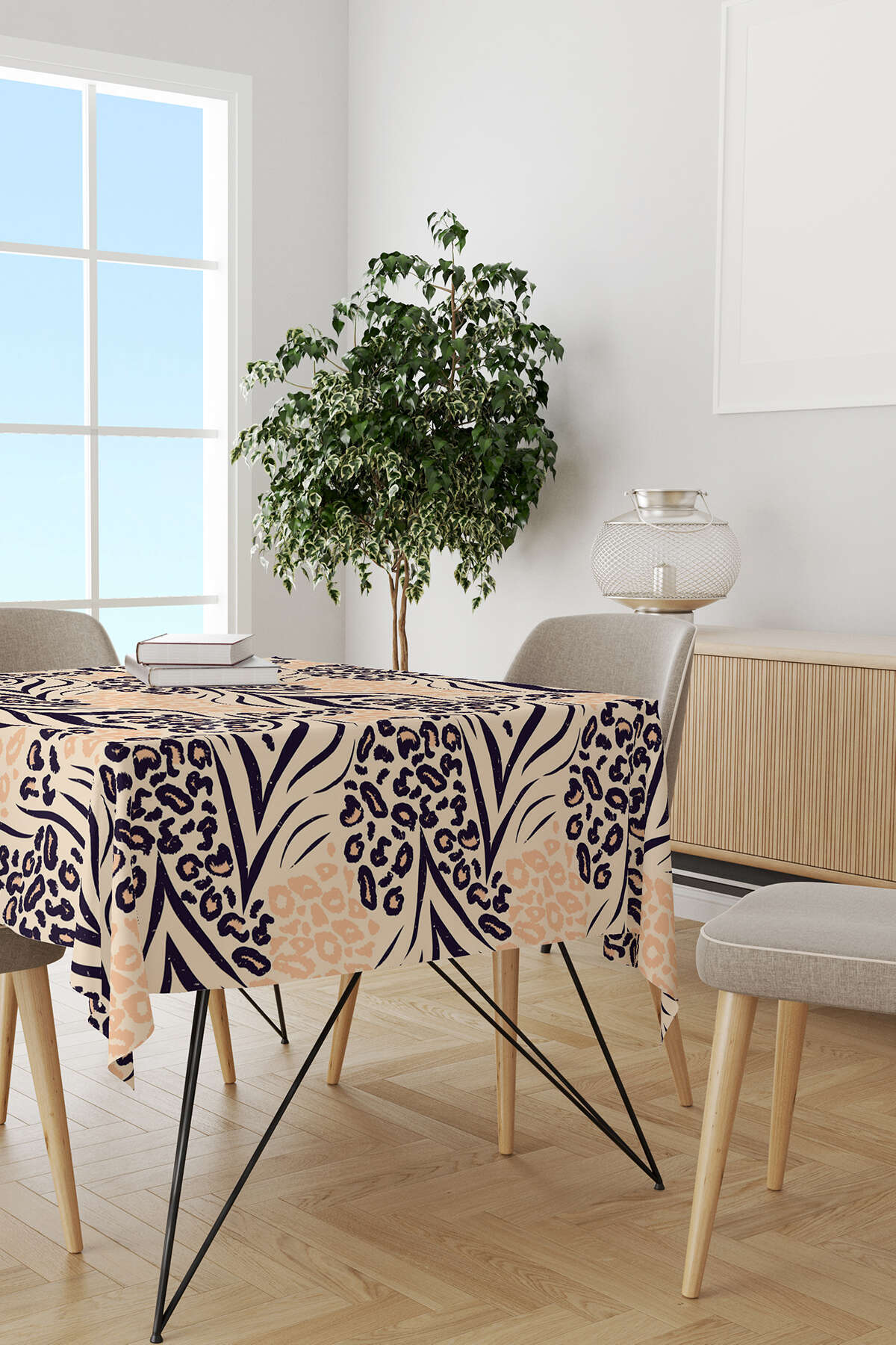 Cango Home-Brown Black Leopard Patterned Digital Printed Desktop Cgh347-ms 2