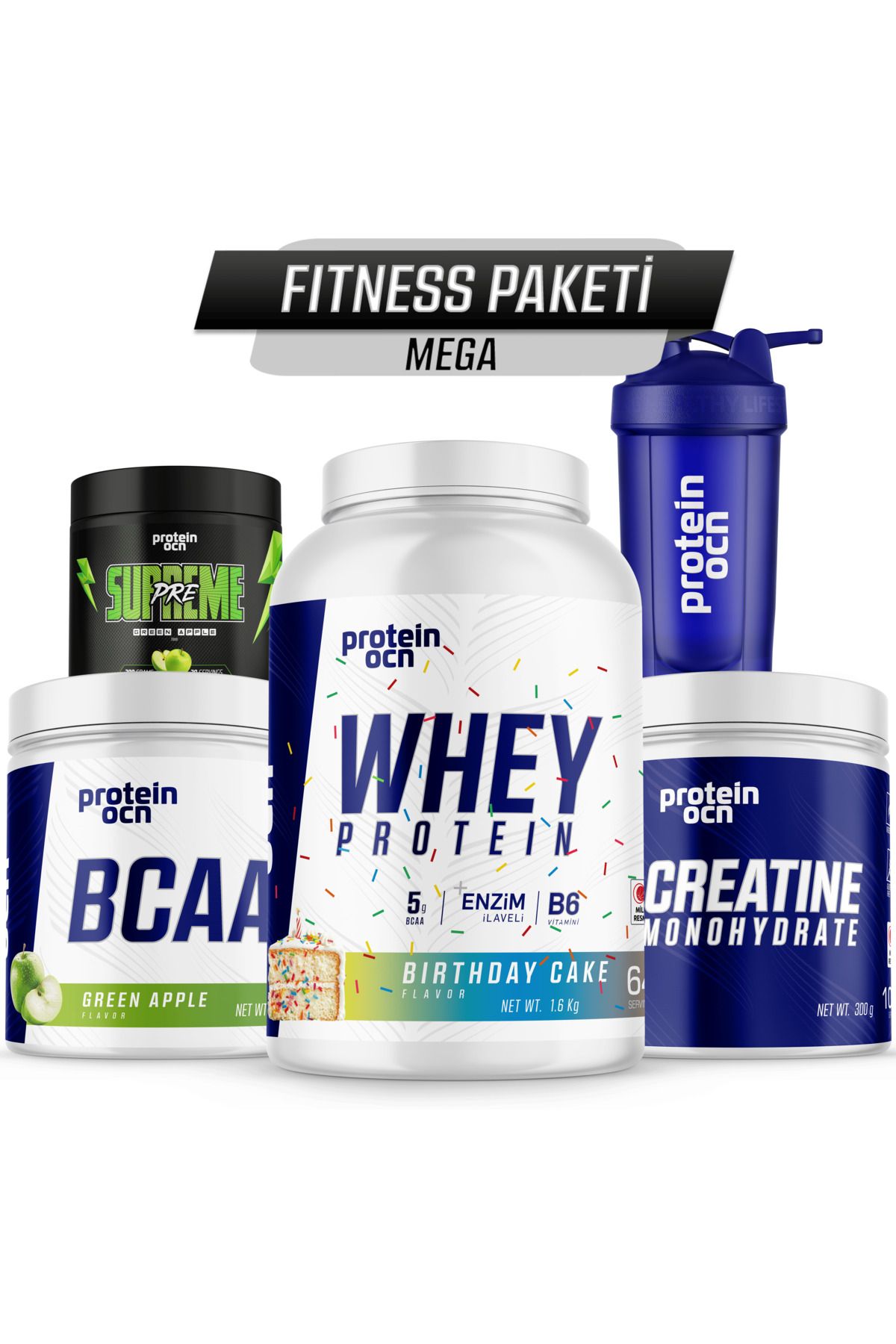 Proteinocean Fıtness Paketi Mega - Birthday Cake Yeşil Elma