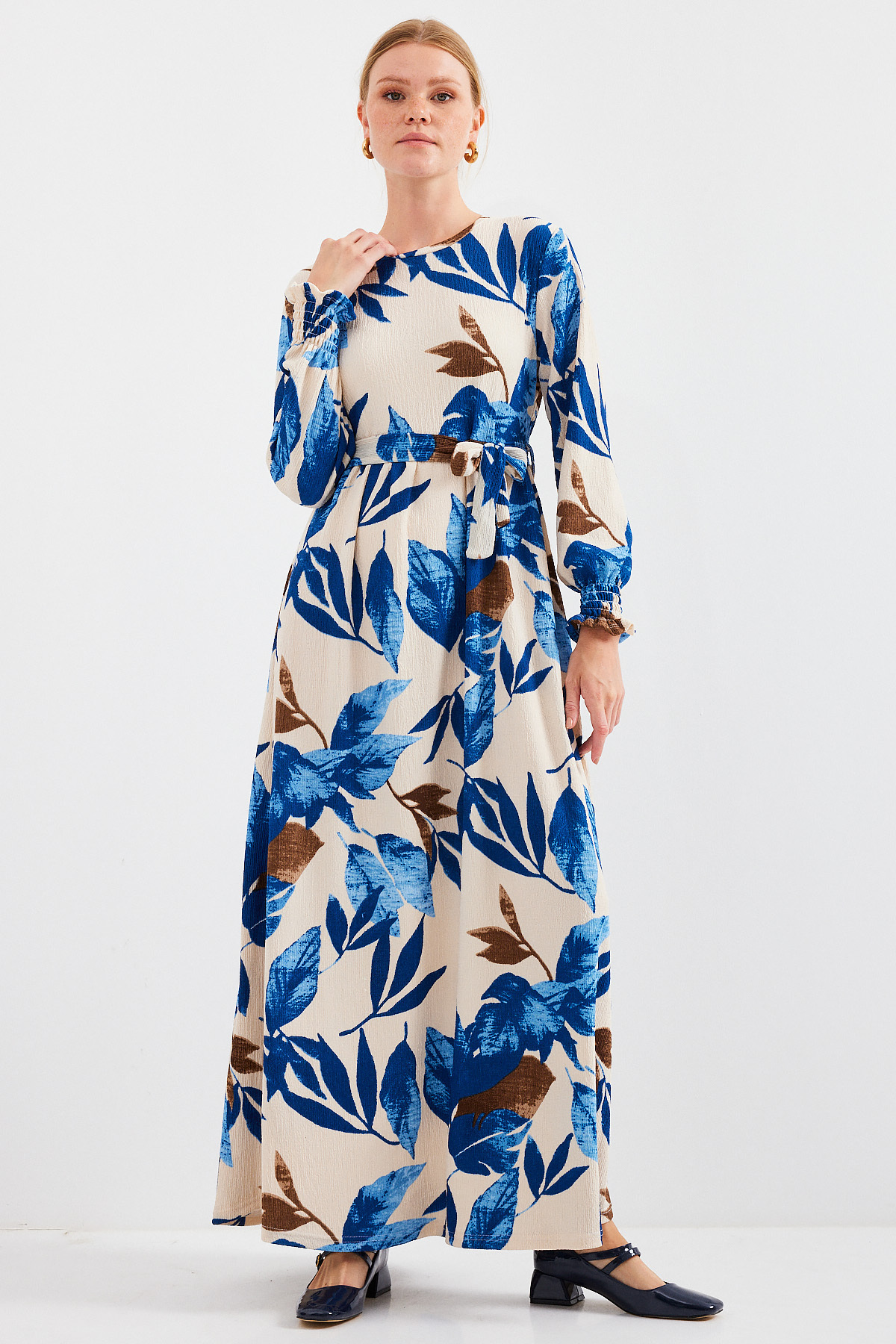 Bigdart-1525 Gestricktes Hijab-Kleid – B.Blue 2