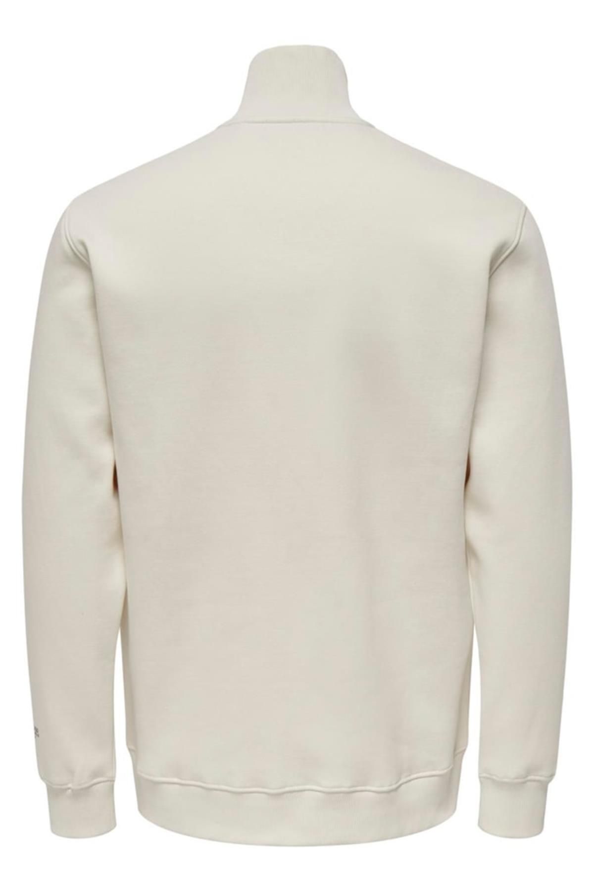 ONSRILEY REG 1/4 ZIP HIGH NECK SWT VD CREAM 22030160 Only & Sons