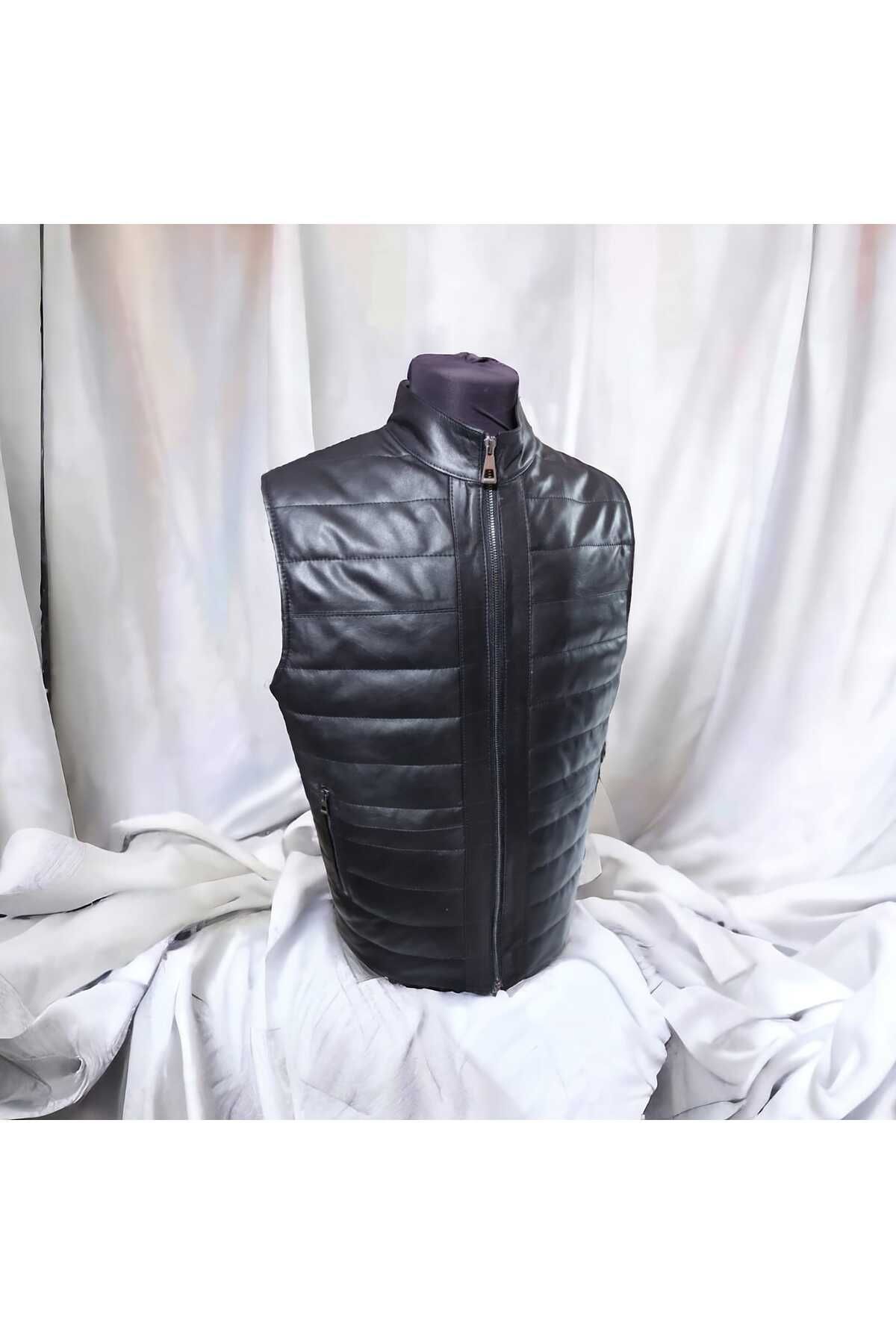 LEATHER HOUSE ERKEK DERİ YELEK -LEATHER HOUSE