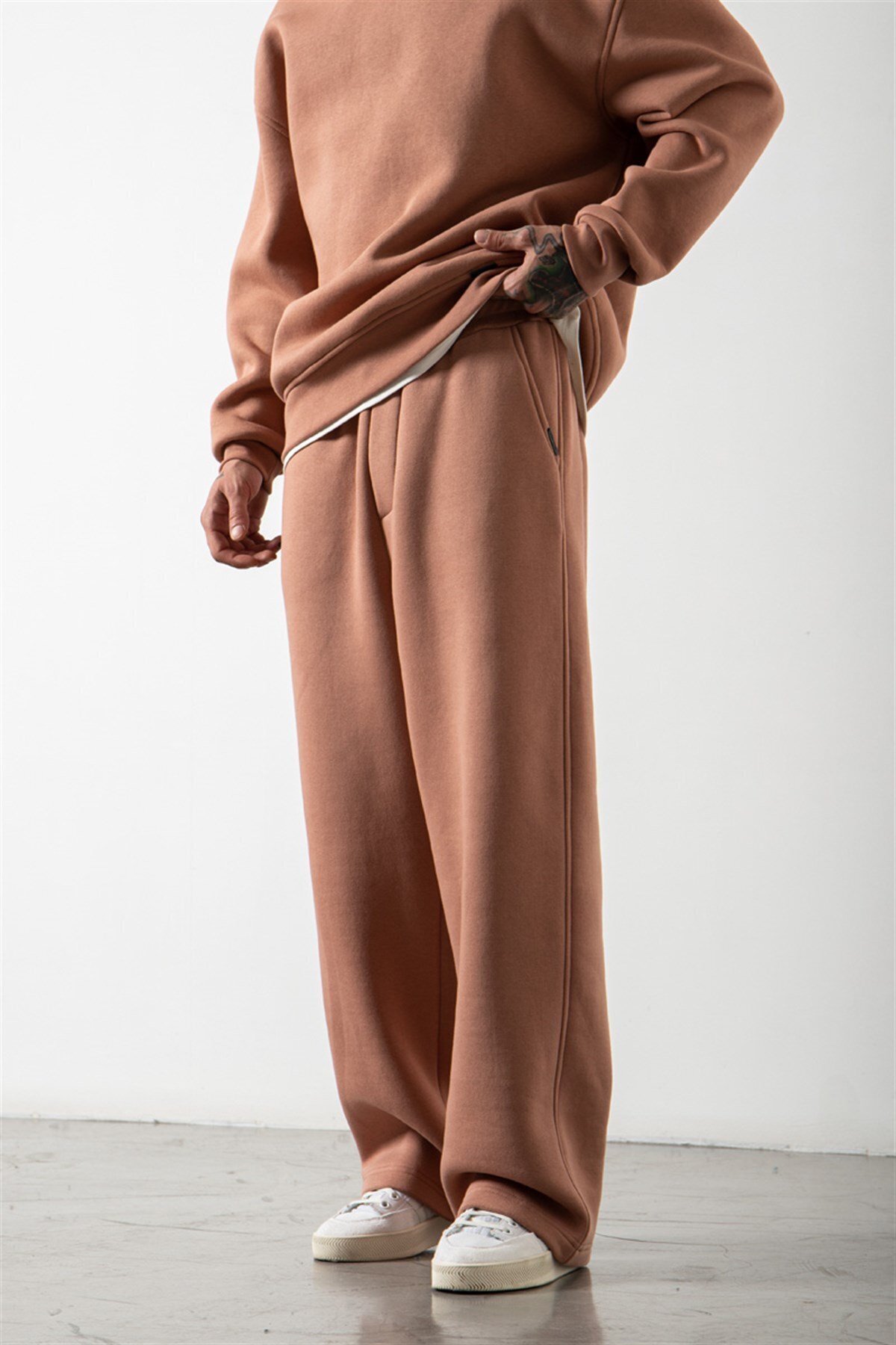 Oversize Baggy Tracksuit with Elastic Waist COPPER