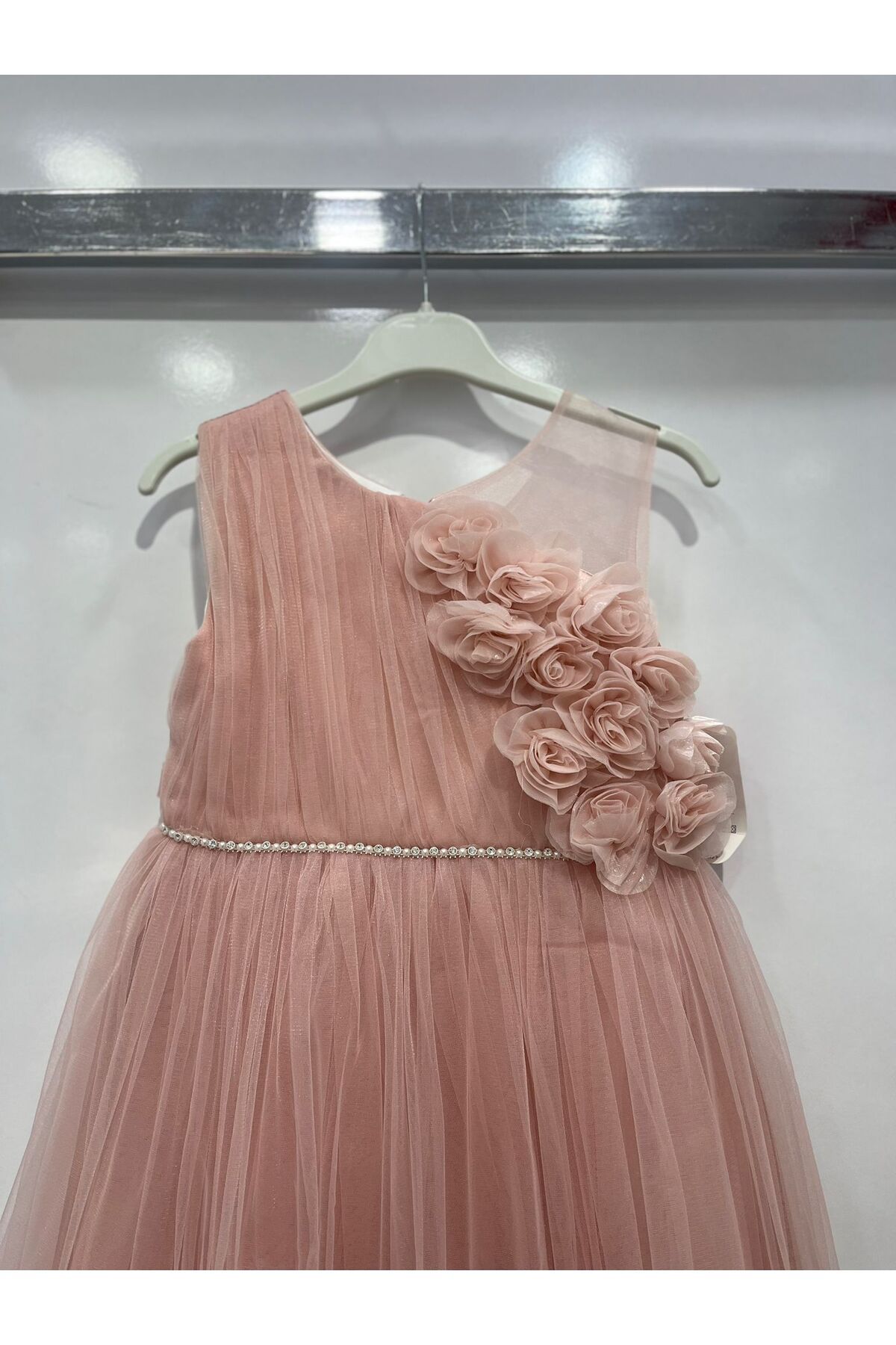 ugurbocegicocukdunyası-Ladybugchildren's 4408 Rose Front Tulle Girl's Evening Dress 2