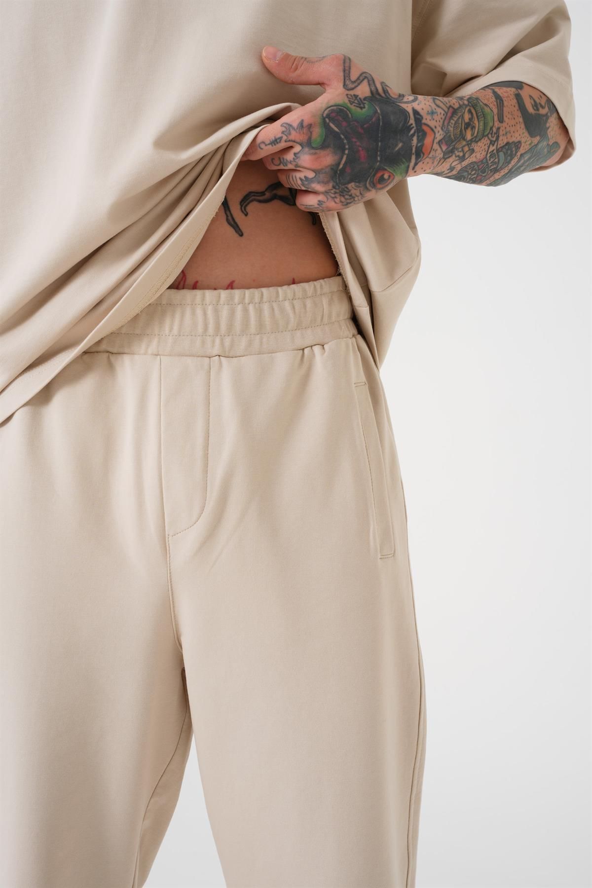 Machinist-Ανδρικό Basic Relaxed Jogger Beige φούτερ 4