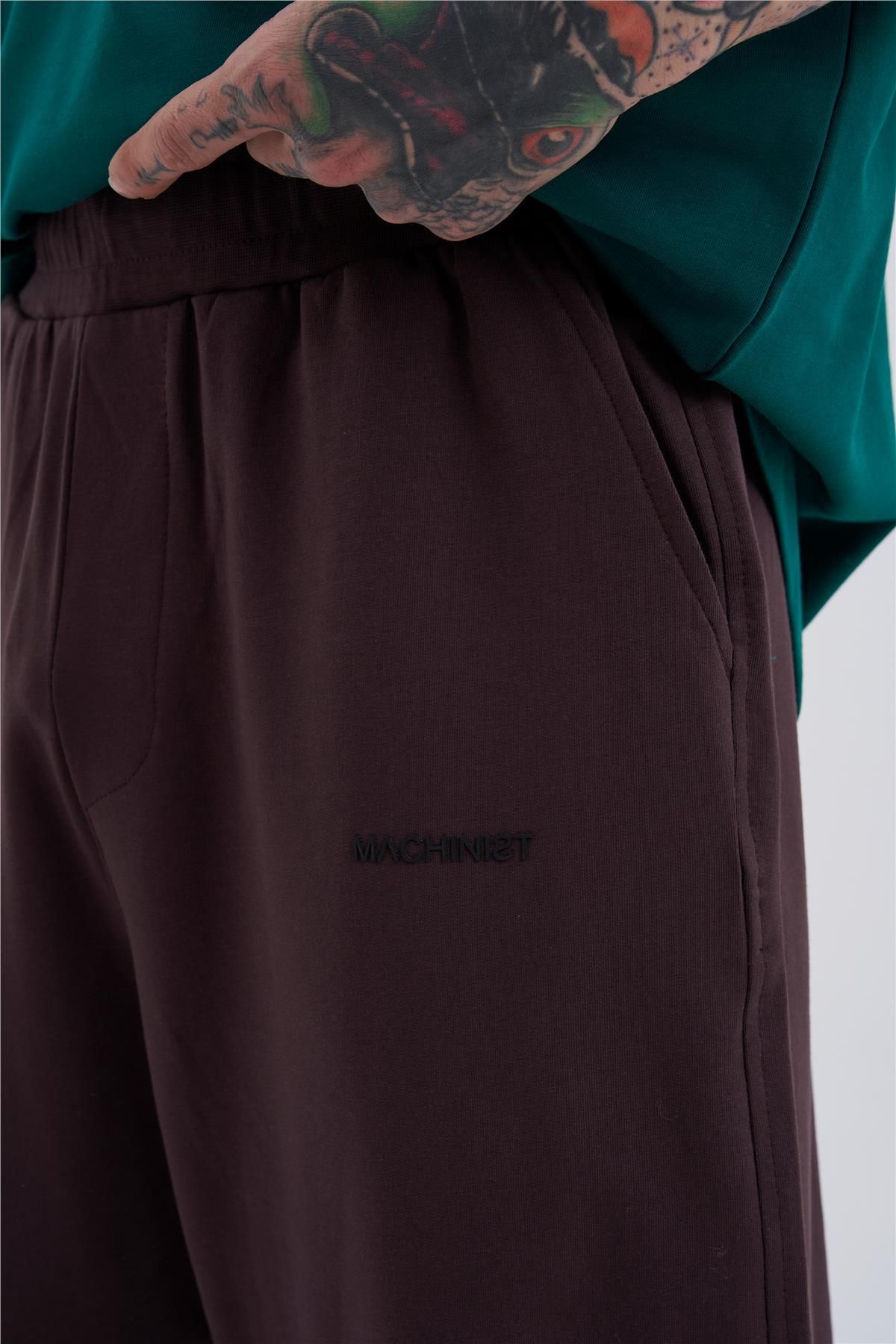 Machinist-Oversize Basic Jogger Tracksuit with Elastic Legs Light Brown 2