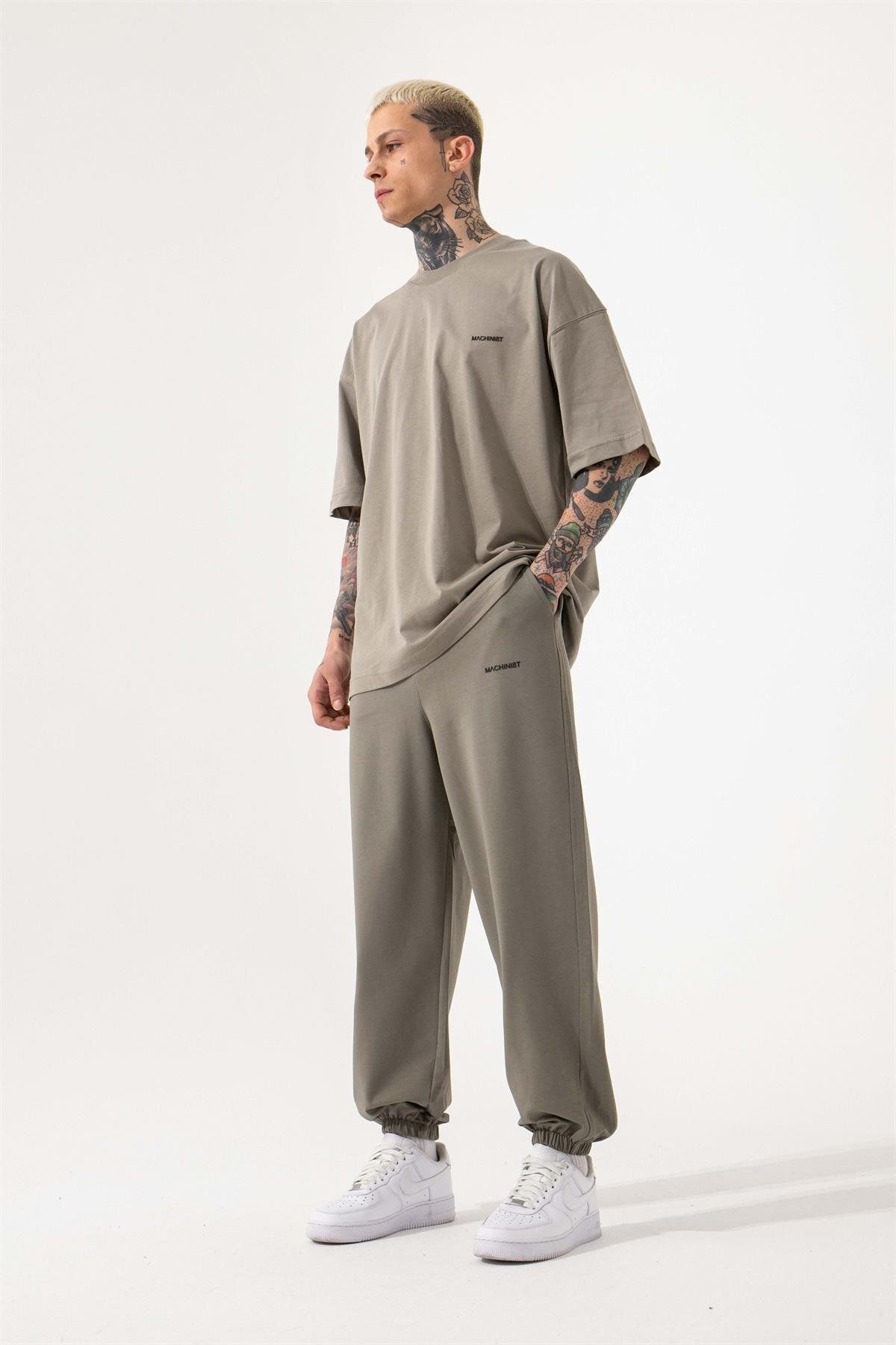 Machinist-Ανδρικό μπλουζάκι Oversize Khaki - Basic, Βαμβακερό μονό ζέρσεϊ 3