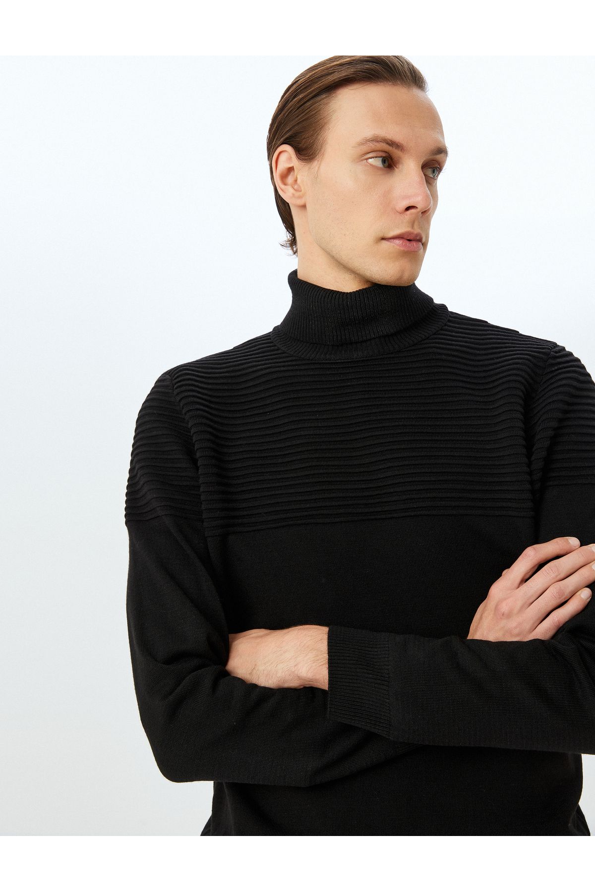 Koton-Crew Neck Textured Knitwear Sweater 1