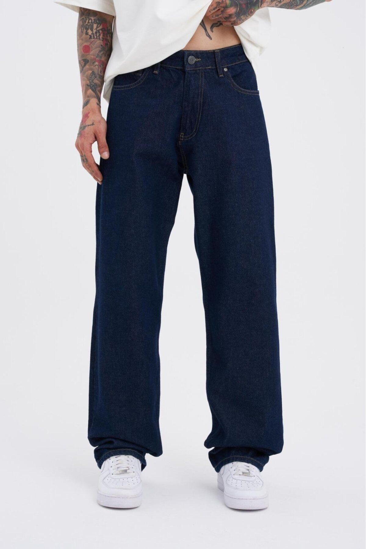 Machinist Baggy Relaxed Effect Navy Blue Jean