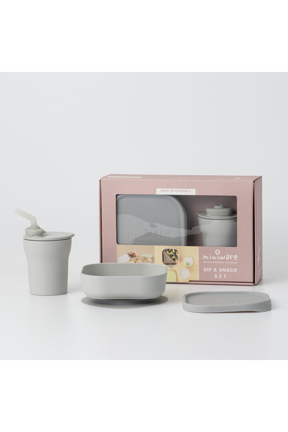 Miniware Set Diversificare Miniware Sip&snack, 100% Din Materiale Naturale Biodegradabile, 3 Piese - One Size
