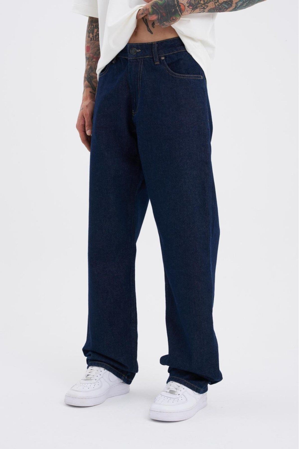 Machinist Baggy Relaxed Effect Navy Blue Jean