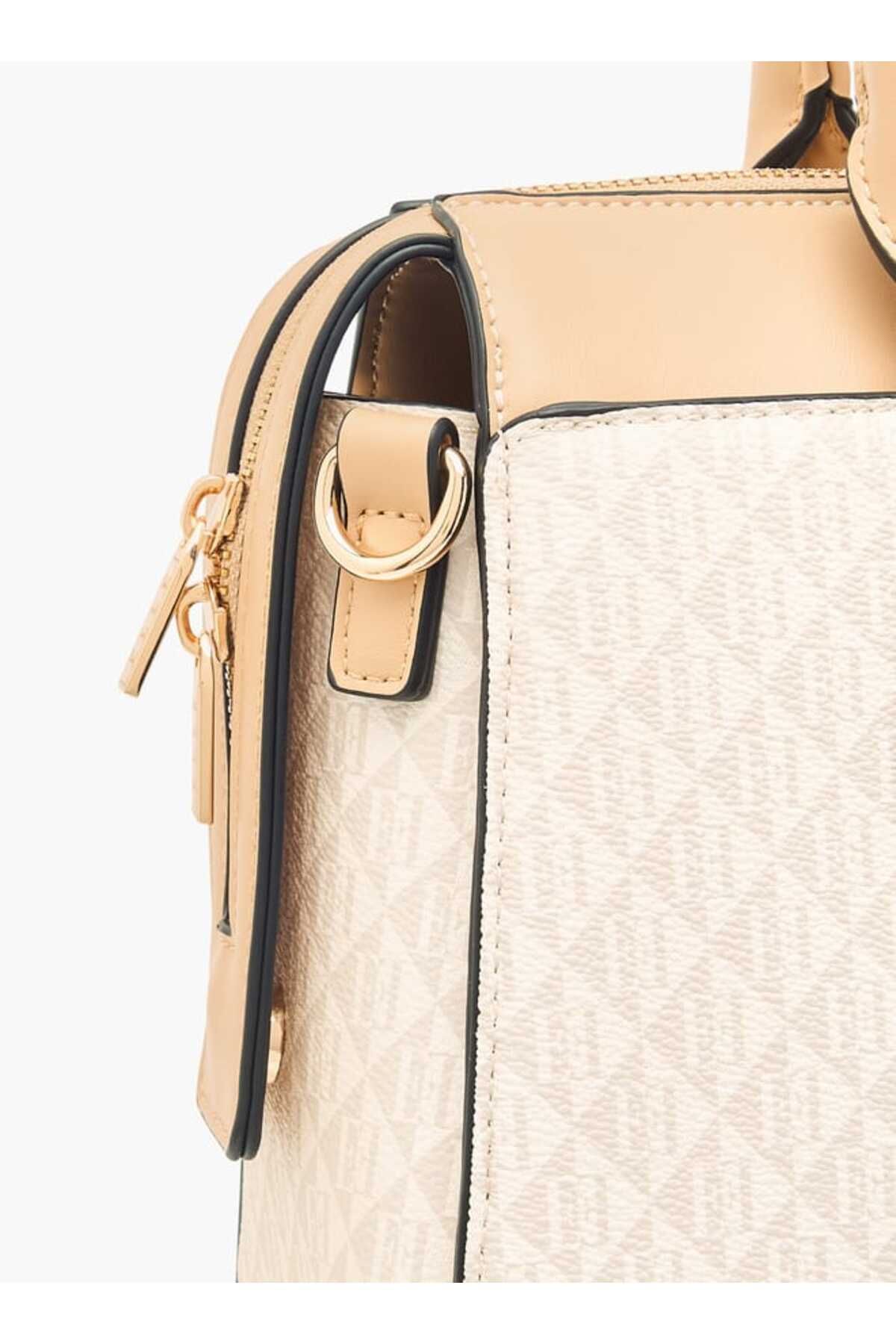 ELLE-Monogram Print Tote Bag with Top Handles and Zip Closure 5