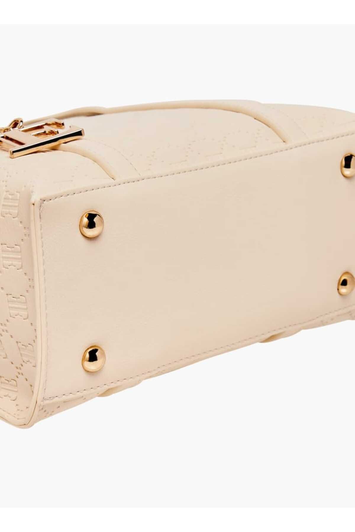 ELLE-Embossed Tote Bag with Double Handle and Zip Closure 6