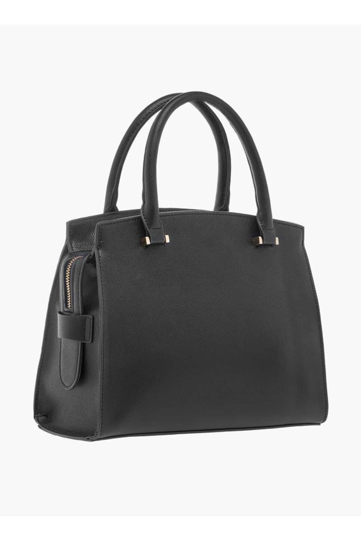 Celeste-Solid Tote Bag with Lock Charm and Detachable Strap 3