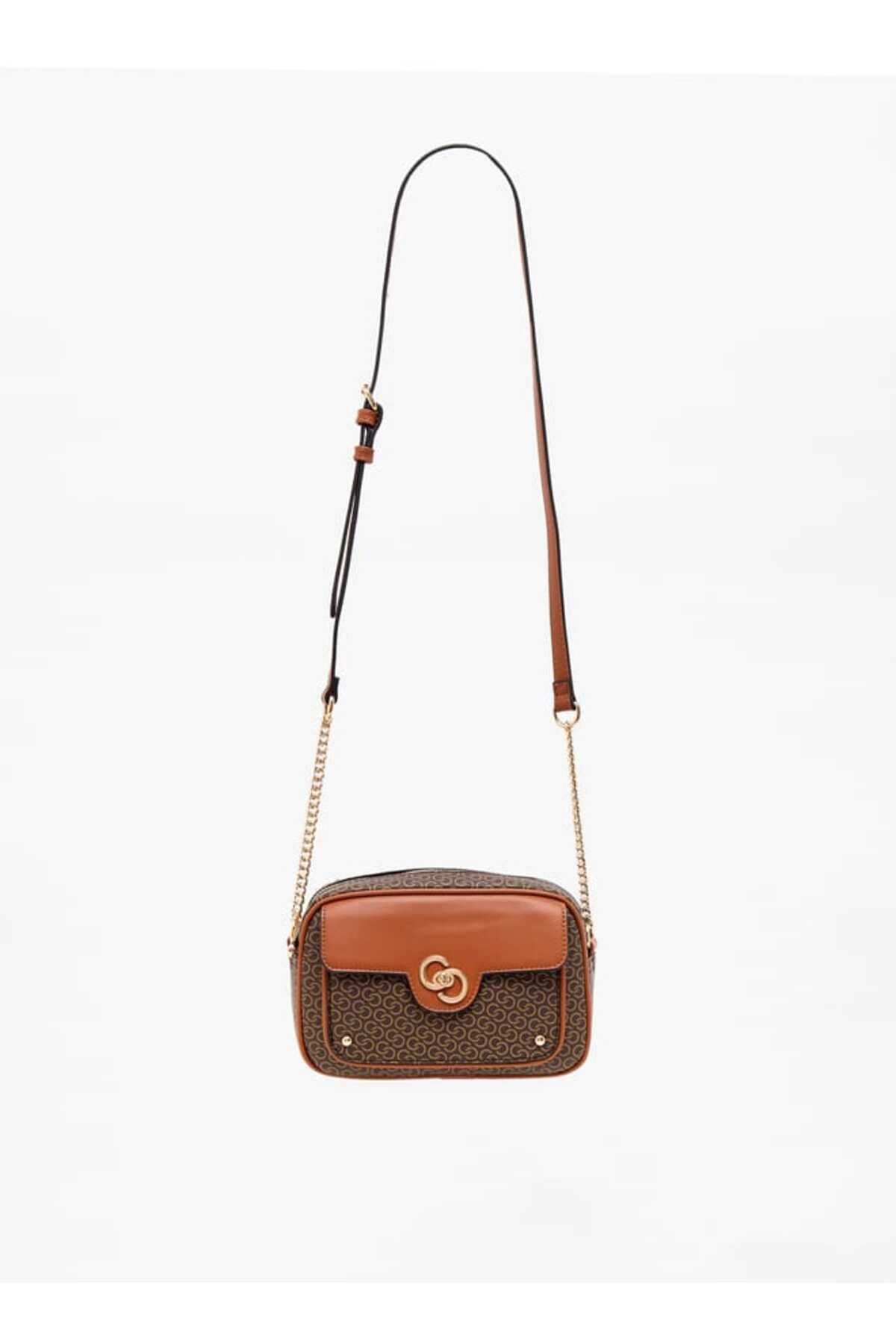 Celeste-Monogram Print Crossbody Bag with Adjustable Strap and Zip Closure 2