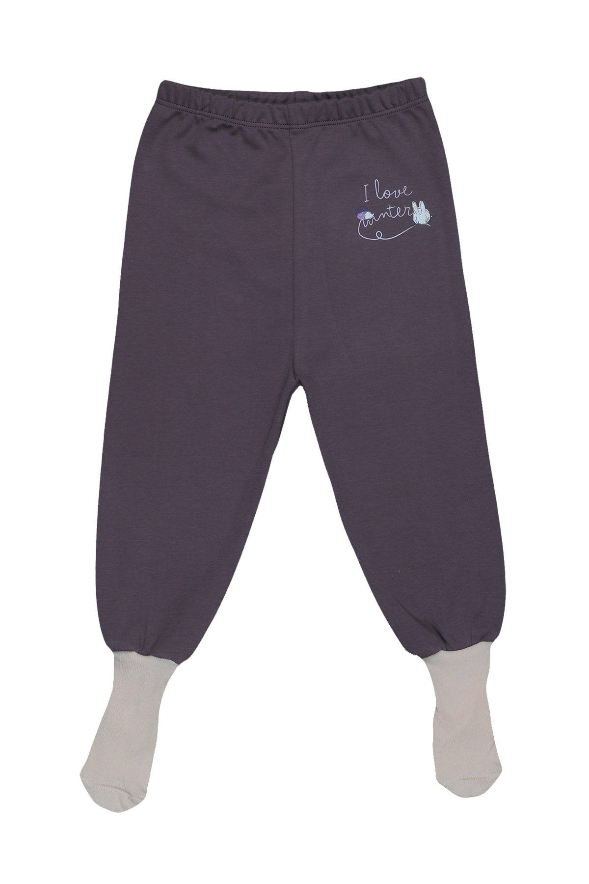 Melekpare Bebek Patikli Pantolon Kendinden Çoraplı Alt Pijama Mevsimlik %100 Organik Pamuk 2'li Set fotoğrafı 5 (önizleme)