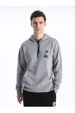 LC Waikiki Casual Uzun Kollu Baskılı Erkek Hoodie Sweatshirt