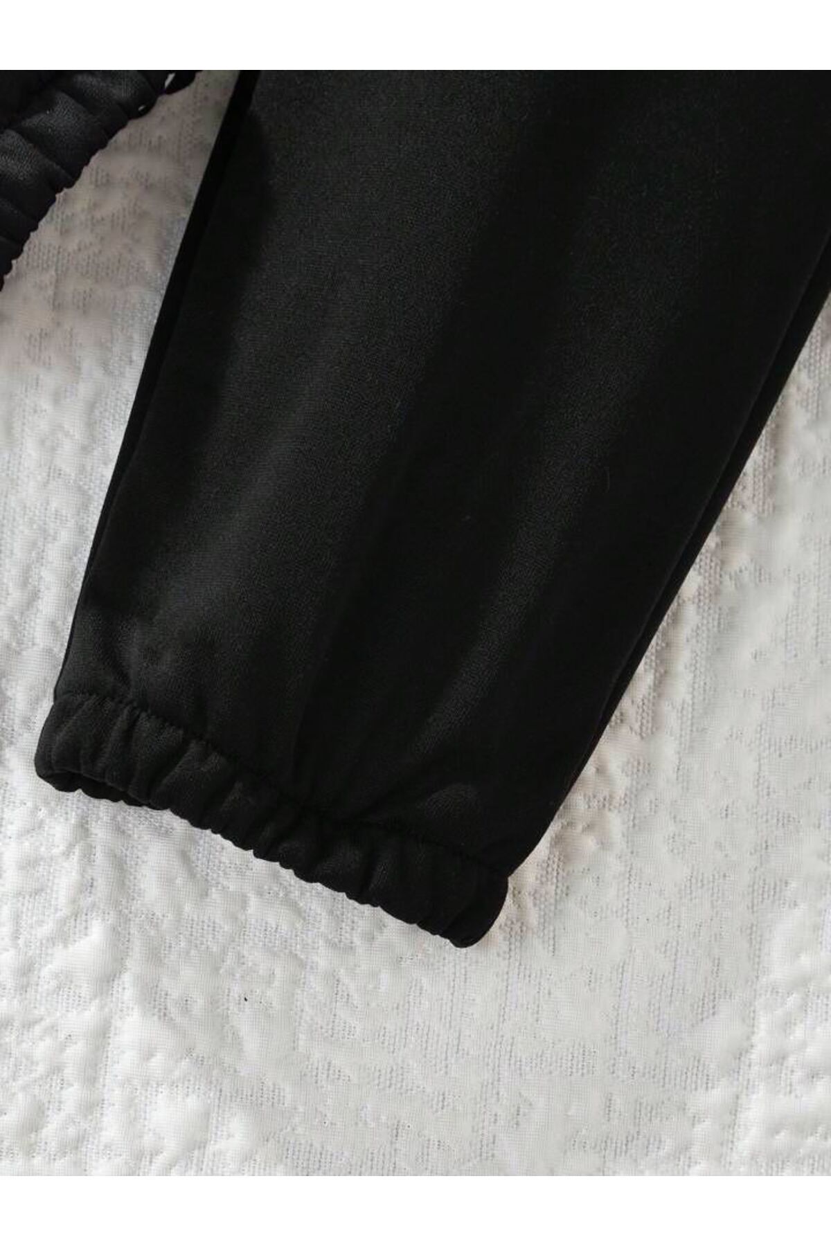 MORNİNG KİDS Kız-Erkek Çocuk Siyah Kapşonlu Fermuarlı Yaramaz Kediler Baskılı Şardonlu Hırka-Eşofman Takım fotoğrafı 3 (önizleme)