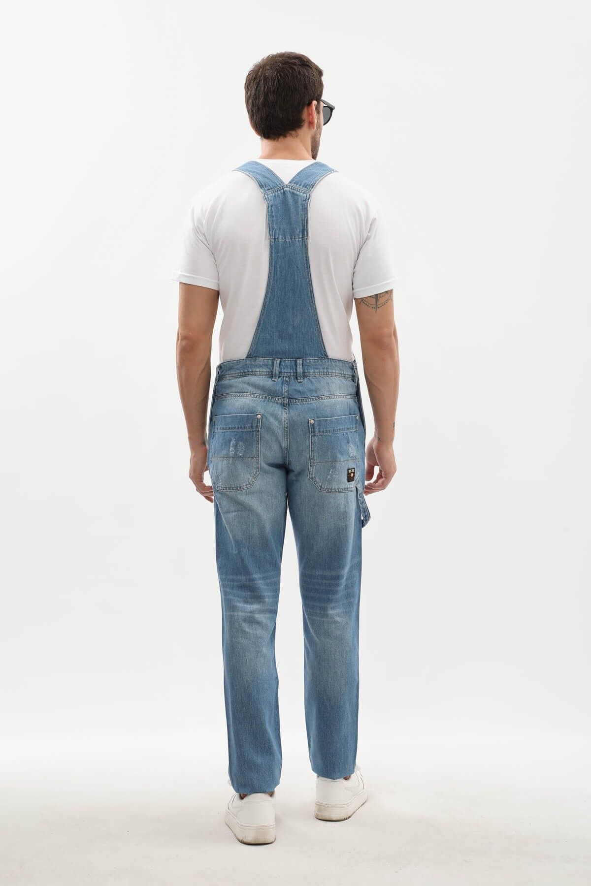 MARKAPIA-Men's Jean Overalls Trousers Ice Blue 6