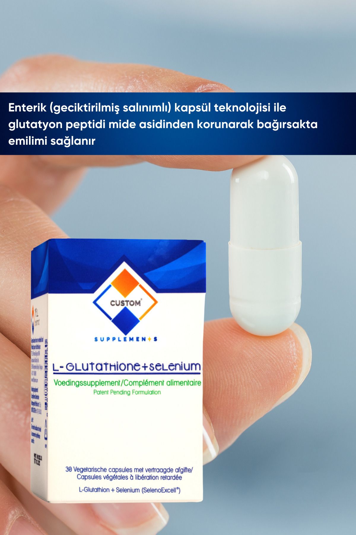 Custom Supplements-Glutathione + Selenium Enteric Capsule 30 Capsules 6