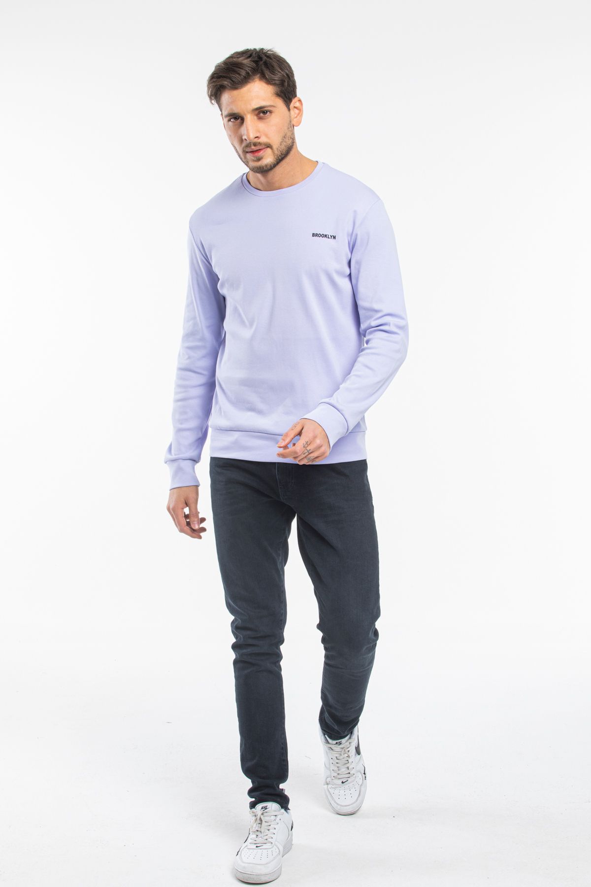 Superlife-Crew Neck Long Sleeve Slim Fit Thin Men's Sweatshirt Spr2019k18 4