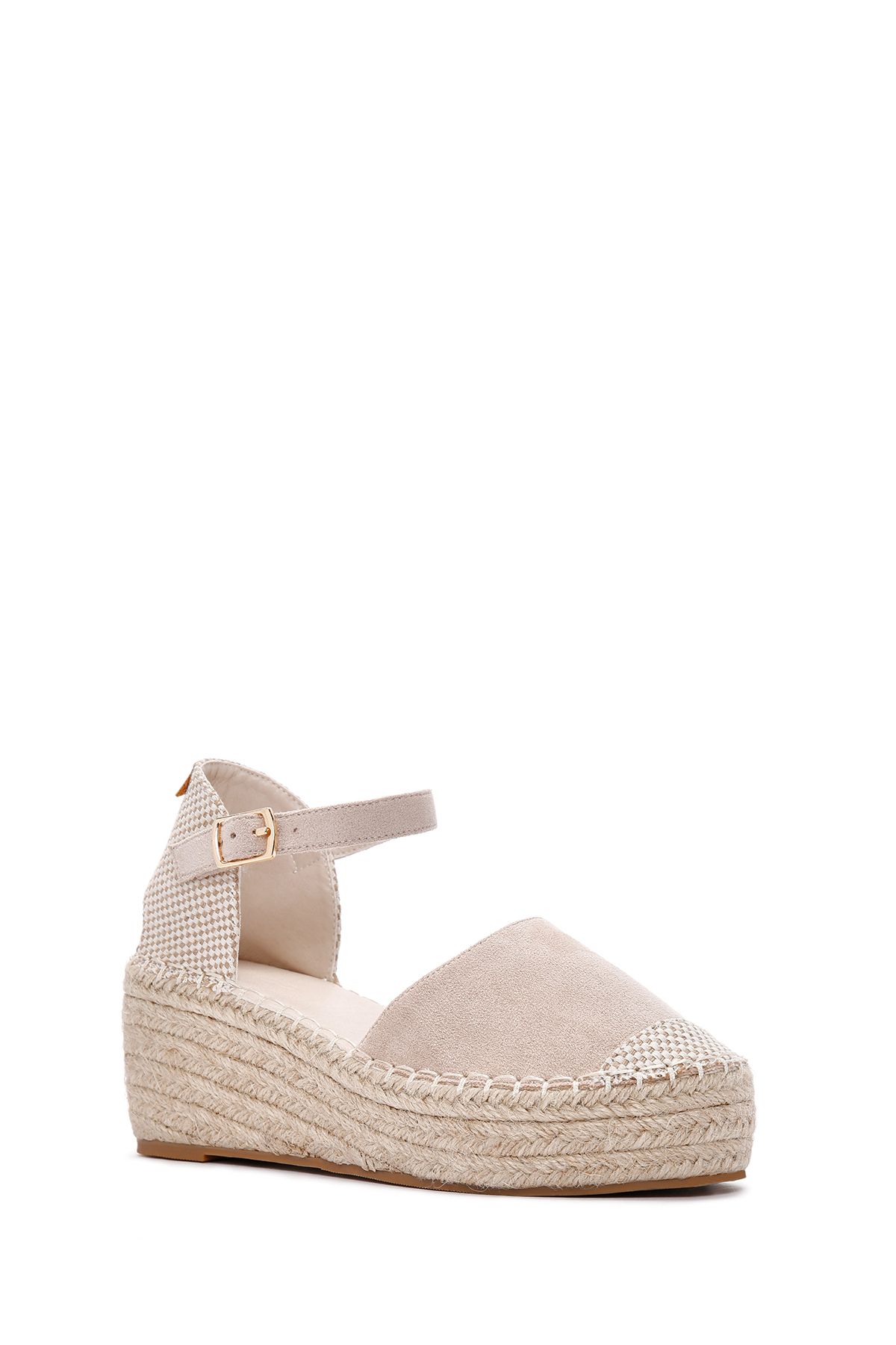 اسپادریل خاکستری زنانه باله پرنده پاشنه اسپندر espadril 24sfe474210 Derimod