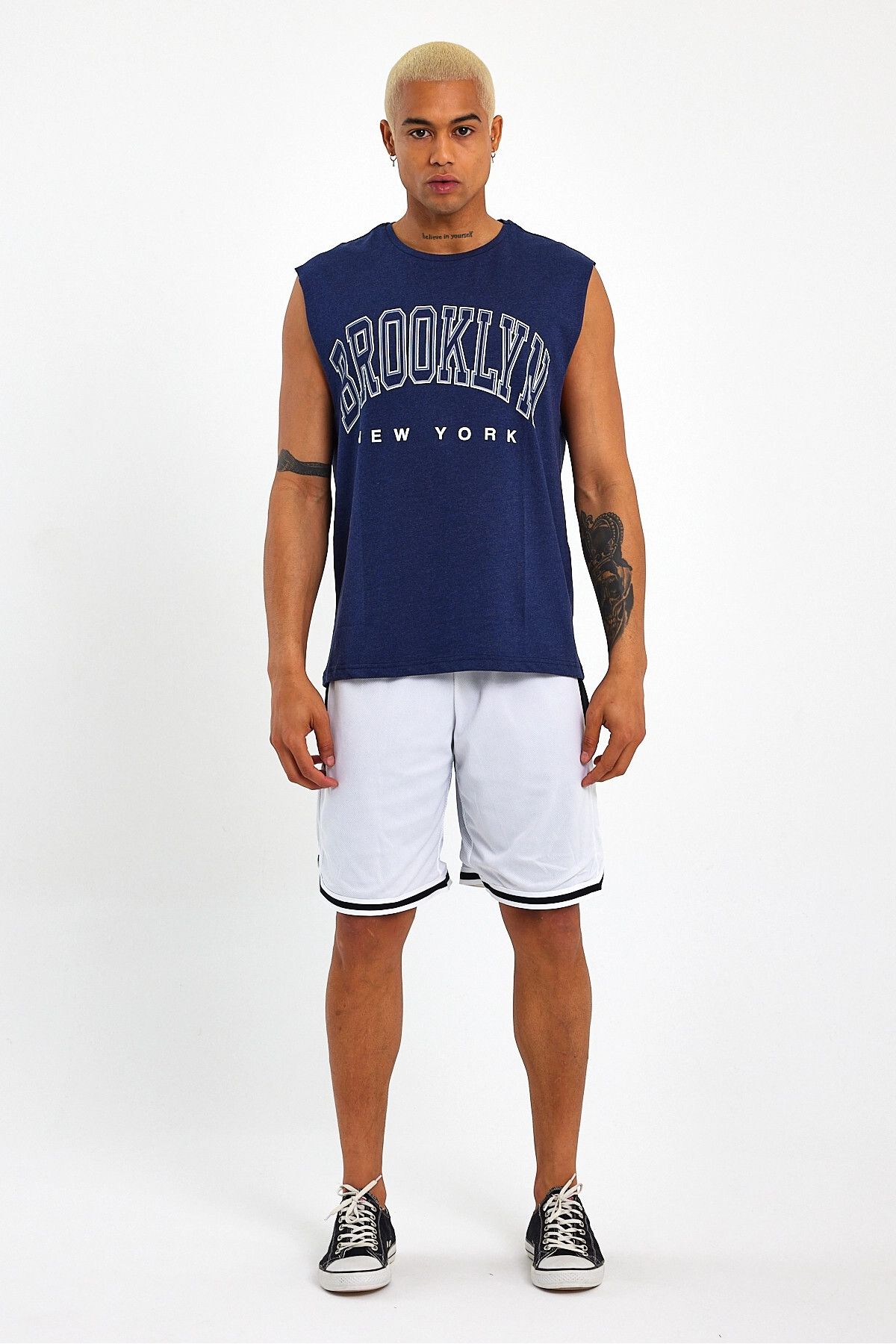 Superlife-Superlife Men's Crew Neck Regular Fit Brooklyn Printed T-Shirt Spr22Ts116 1