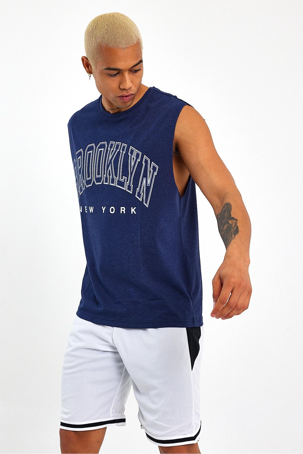 Superlife-Superlife Men's Crew Neck Regular Fit Brooklyn Printed T-Shirt Spr22Ts116 5