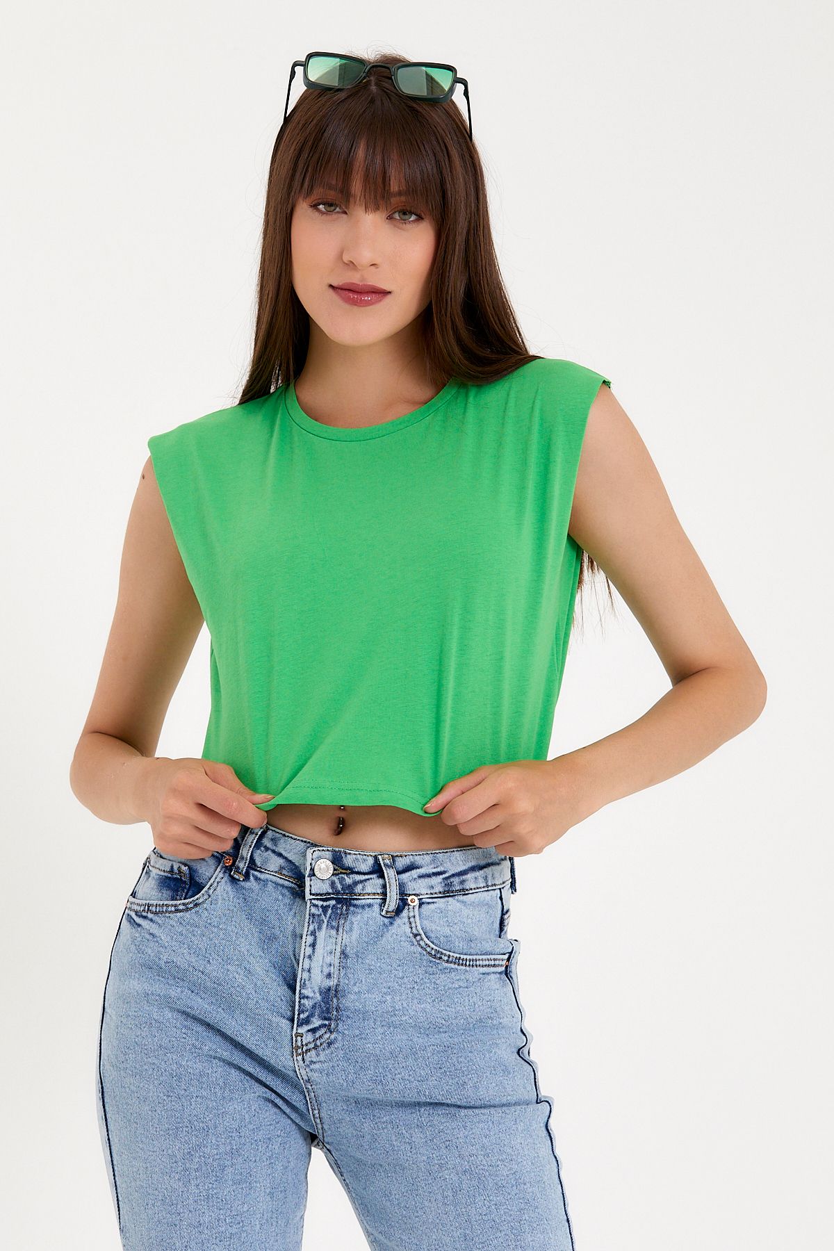 Superlife-Tricou Crop pentru damă, cu croiala normală Spr22tsk128 2