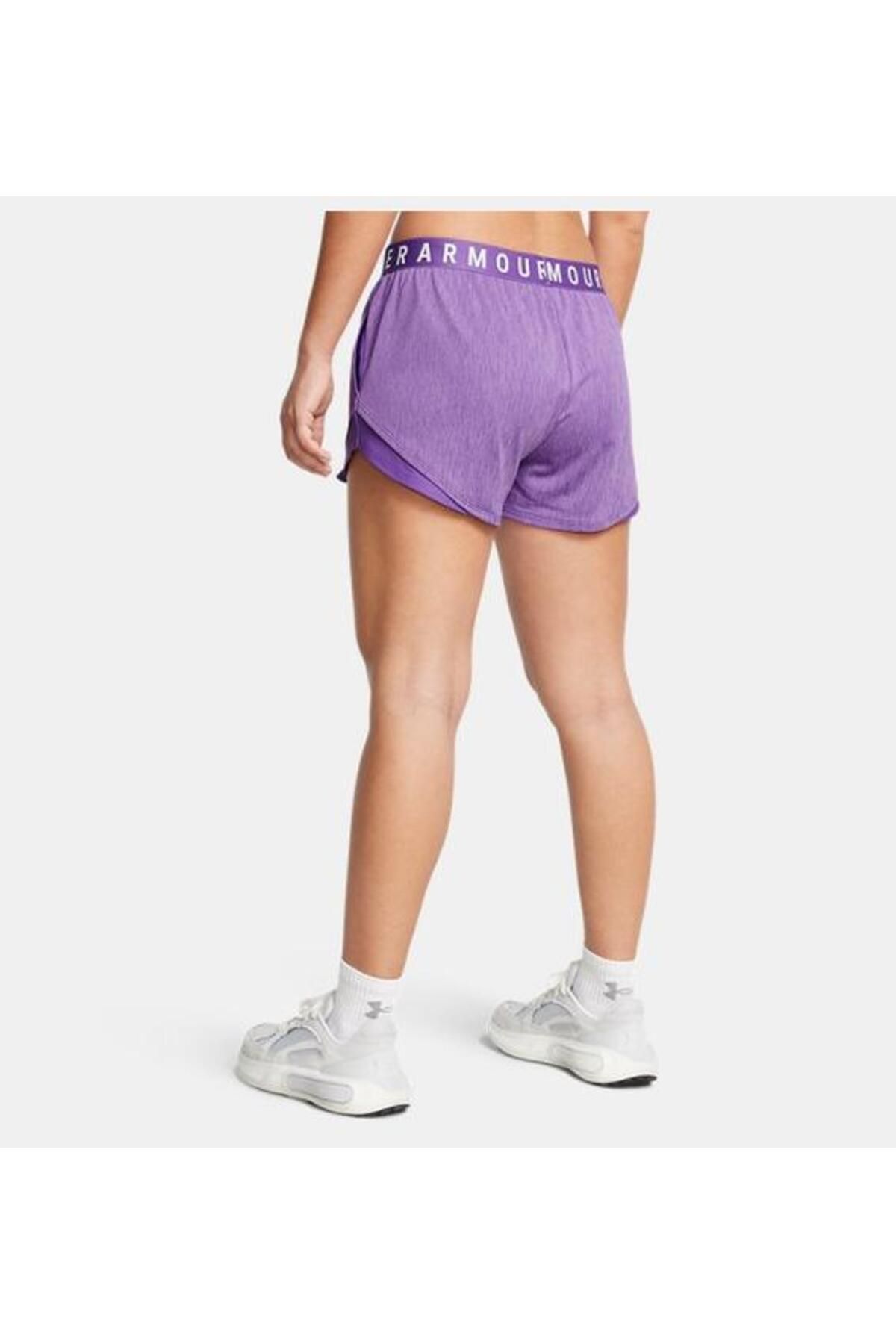 Under Armour-Women's Makra Logo Waist Elastic Comfortable Short Purple Shorts 1349125 -525 2