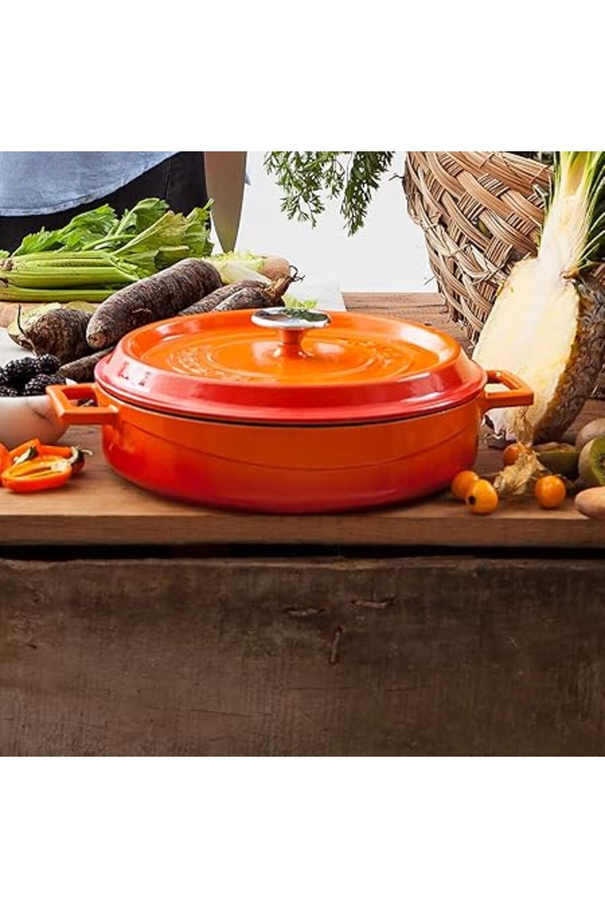 İthal Çesit-Lava Casting Multi-Purpose Spring Pot. Trendy Series Diameter(Ø)28Cm 7