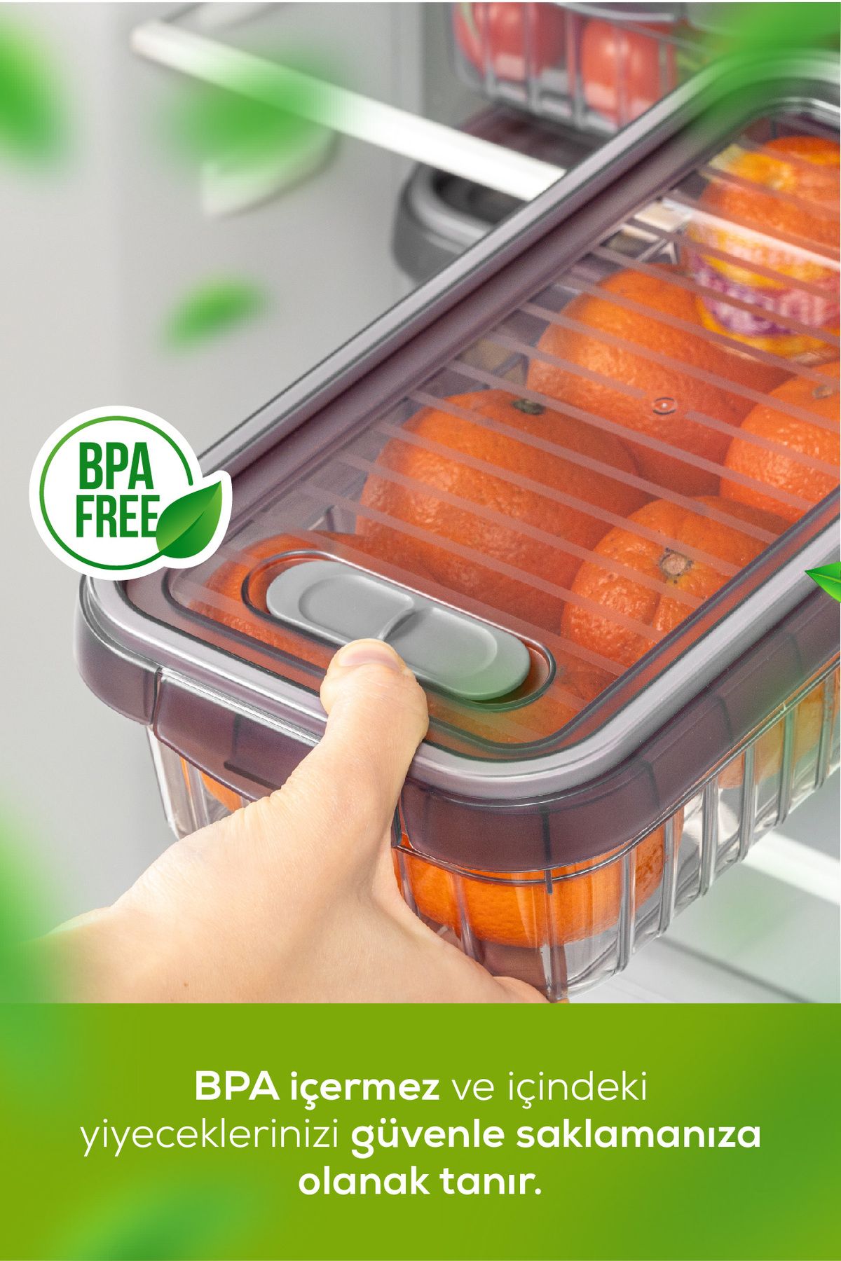 Vienev-Set of 6 Self-Striped Storage Containers with Lockable Lids 2 Liters 2
