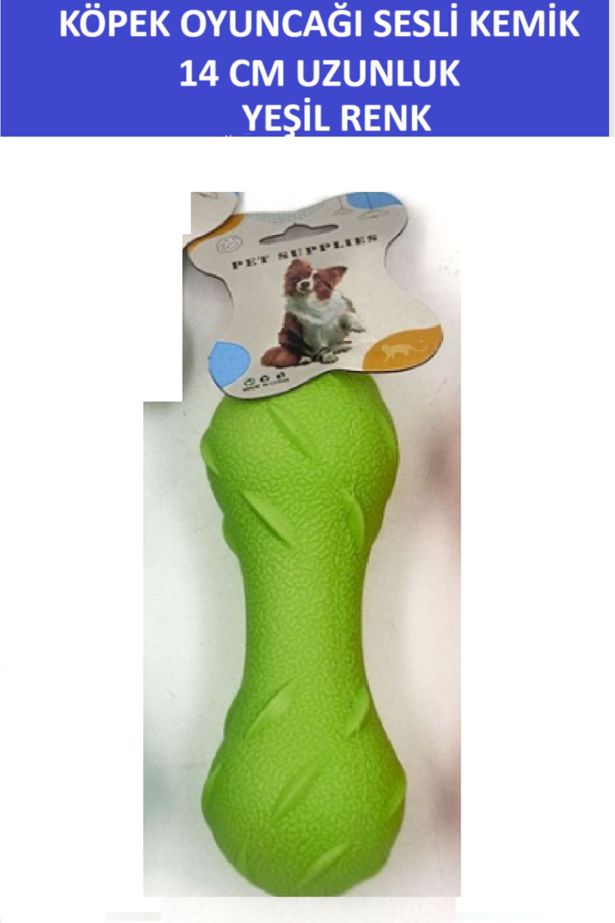 ZETCONCEPT-Plastic Serrated Sounded Dog Toy - Bone Shape - 14 cm Size 2