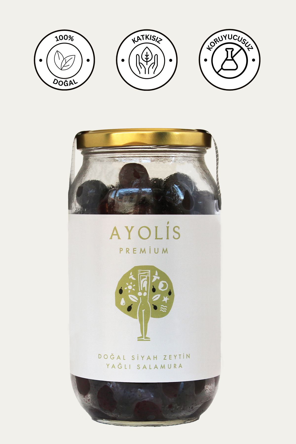 Ayolis Premium Gurme Yağlı Salamura Siyah Zeytin XL 650 g