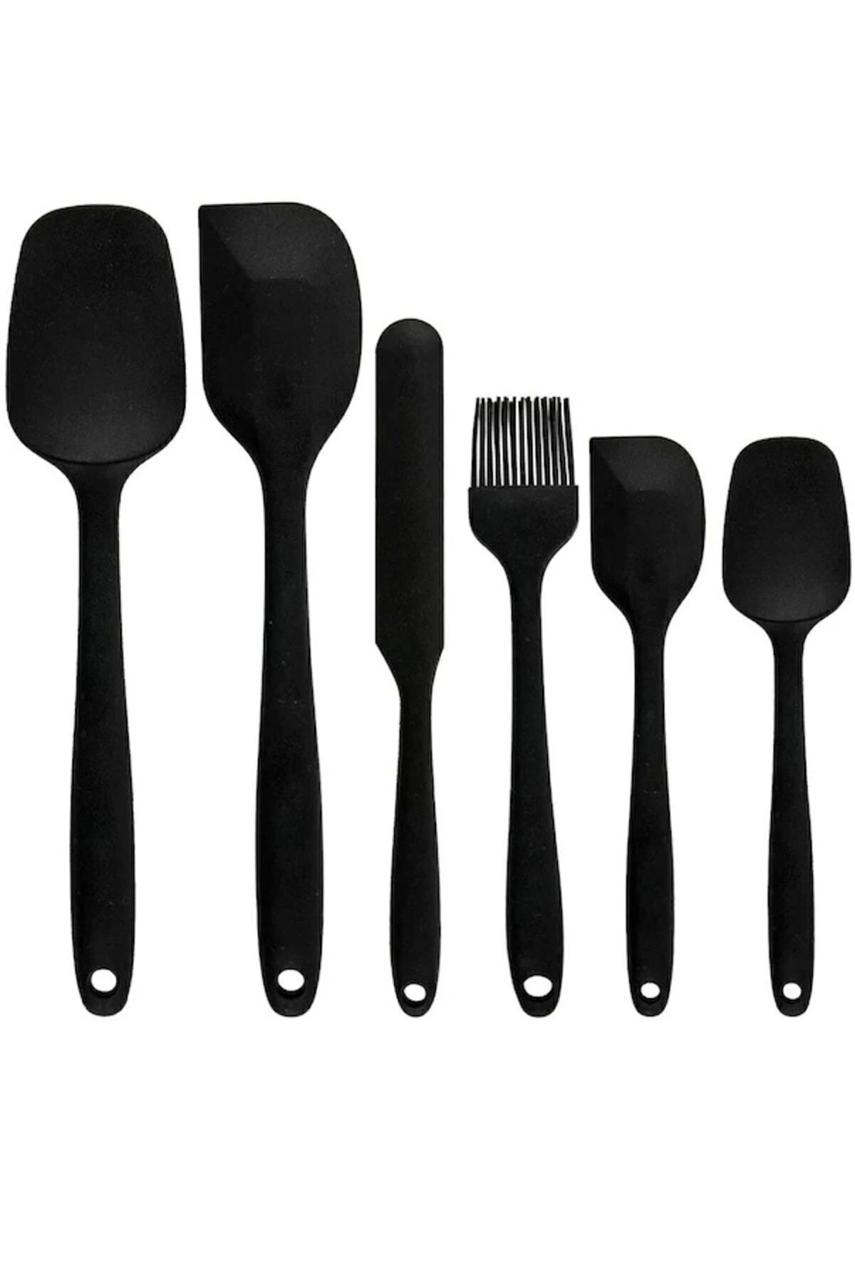 Genel Markalar 6lı Takım Yanmaz Yapışmaz Mutfak Pasta Slikon Yumurta Fırçası Kaşık Bıçak Spatula Seti