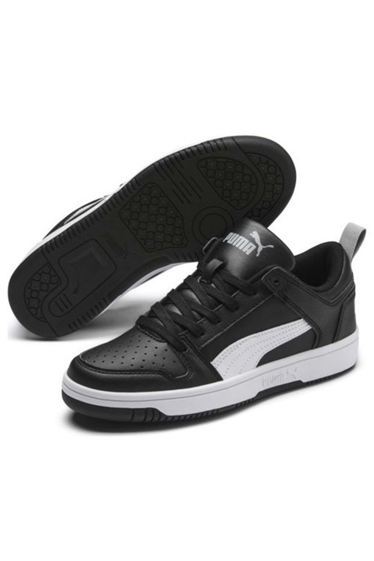 Puma Rebound Layup Lo Sl Jr 370490-02 Sneakers Unisex Spor Ayakkabı Siyah-beyaz