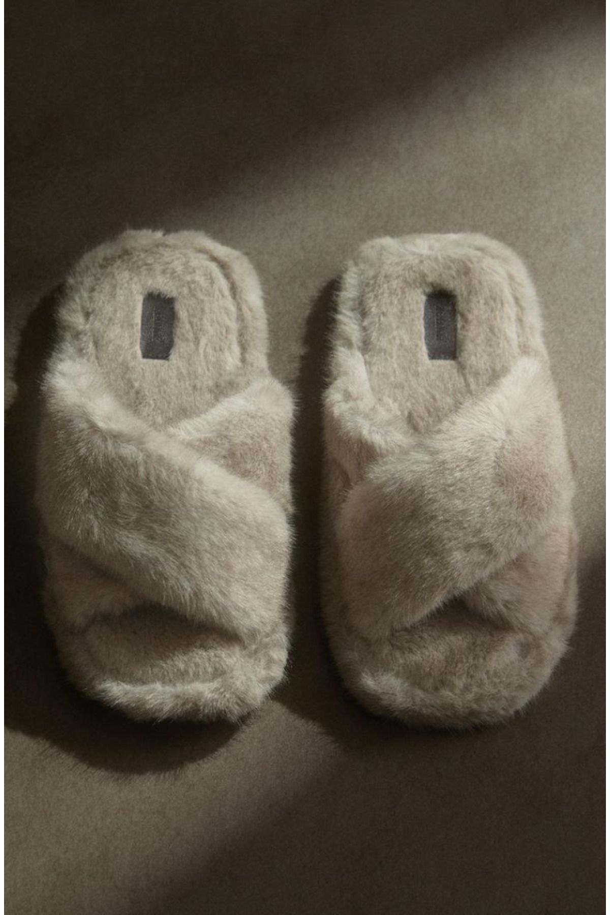 Zara-Criss-Cross Faux Fur Sandals 2