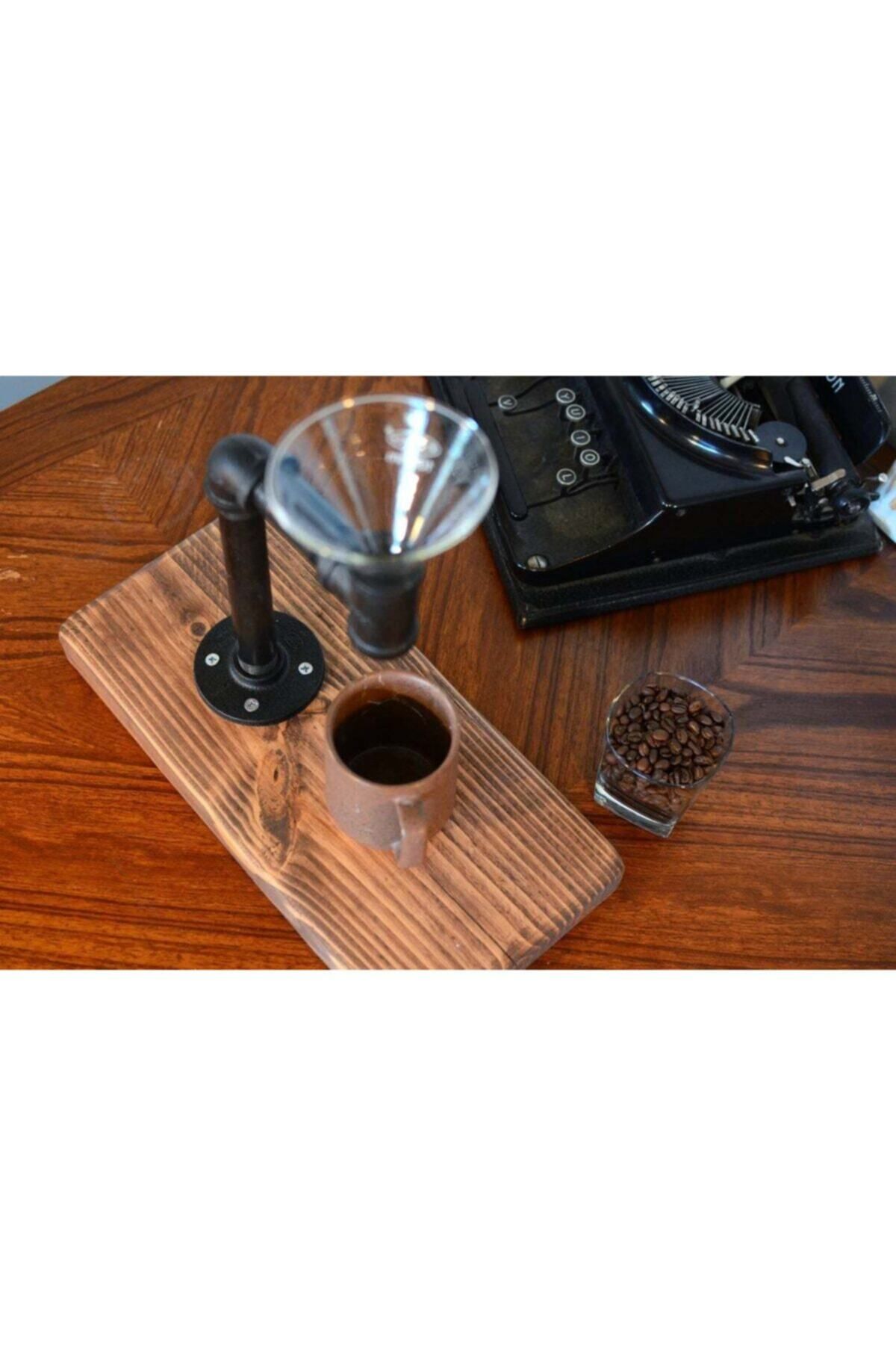 evimobidesign Manuel Filtre Kahve Demleme Seti & V60 Kahve Demleme & Doğal Masif Ahşap & Dripper & Dripper Standı