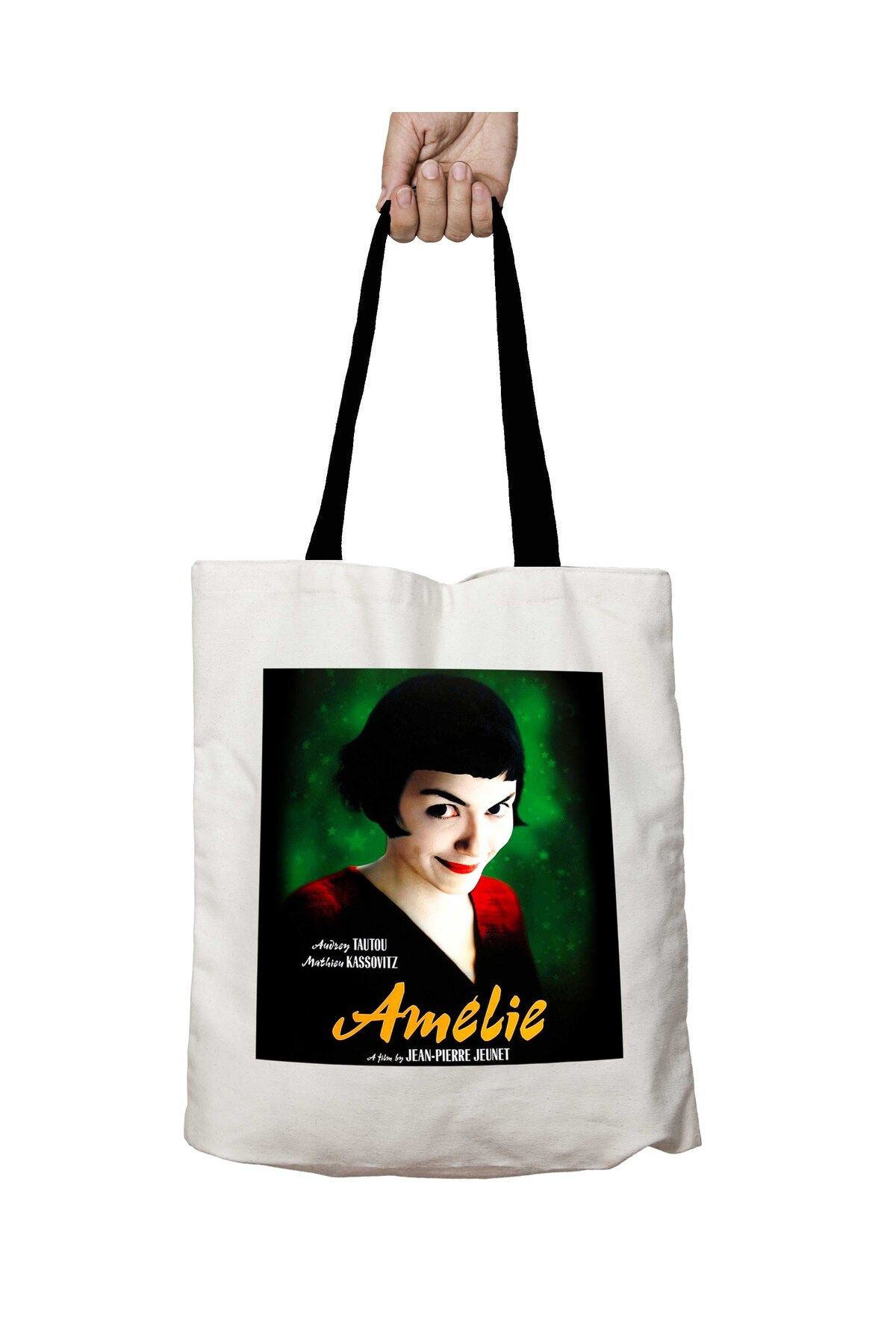 ART HEDİYE-Amelie Jean Pierre Jeunet Washable School Shoulder Bag with Black Handles 1