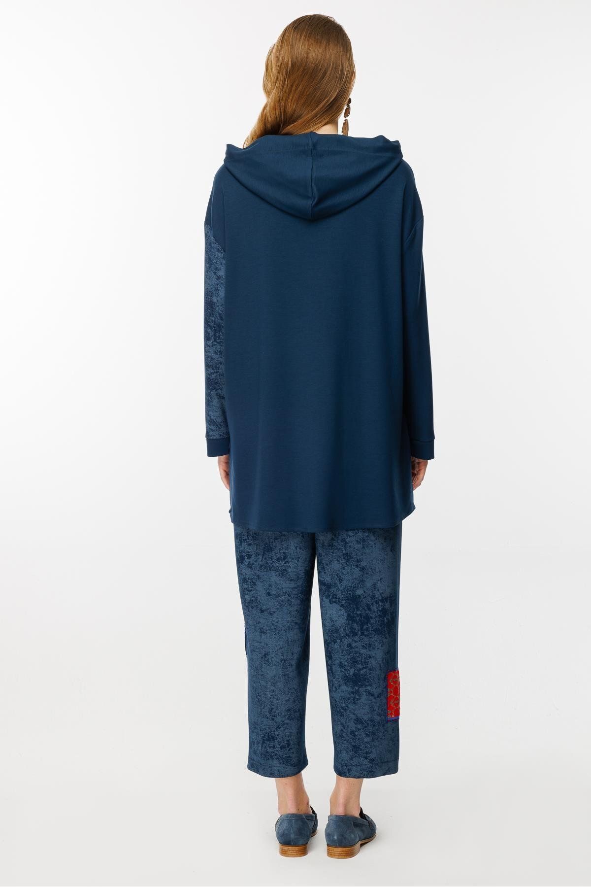 Ghisa-Blue Patterned Hooded Set 8