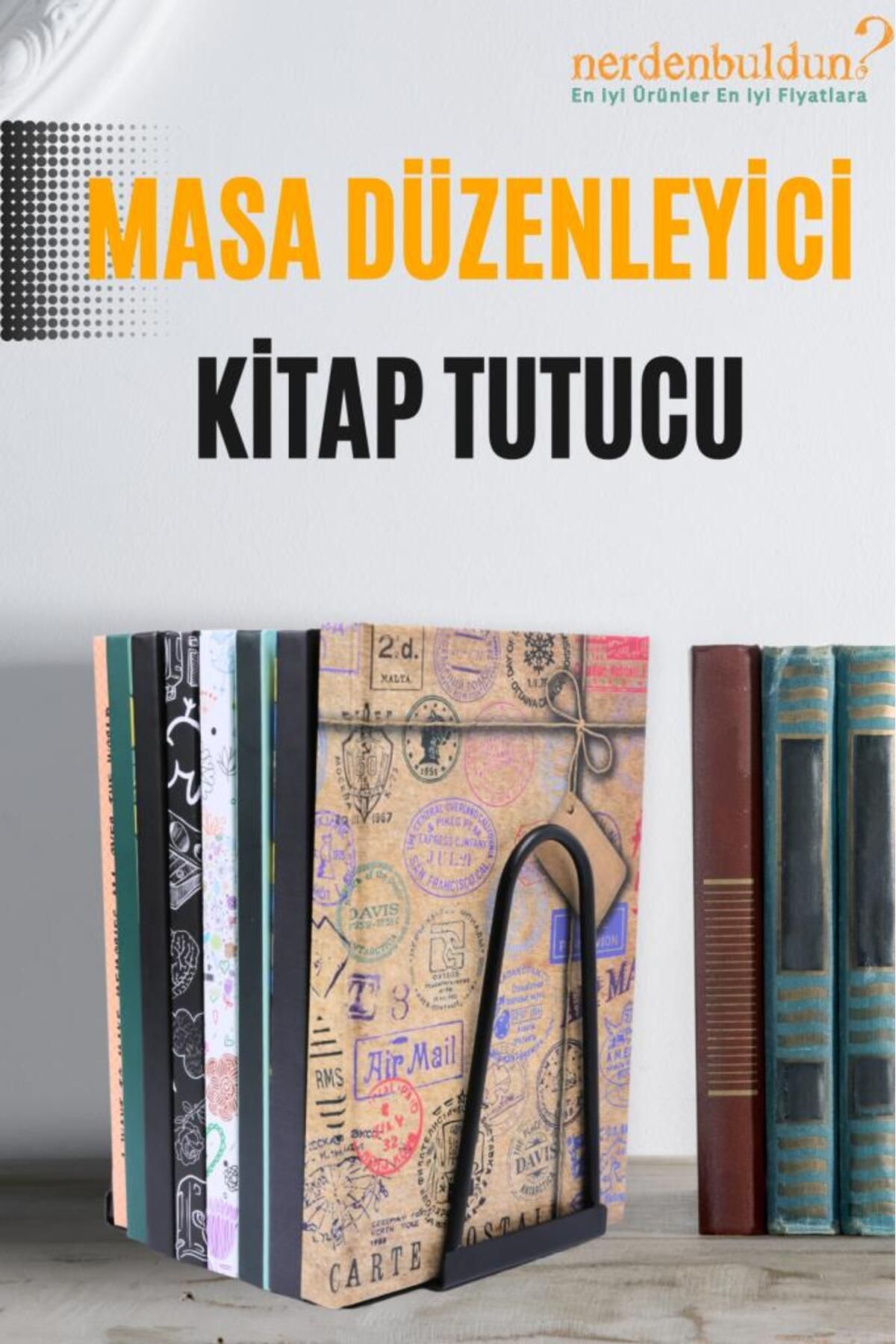 Deer Home Tekli Beyaz Masa Düzenleyici Kaymaz Dekoratif Kitap Ayağı Ofis Dekoratif Metal Telli Kitap Tutucu