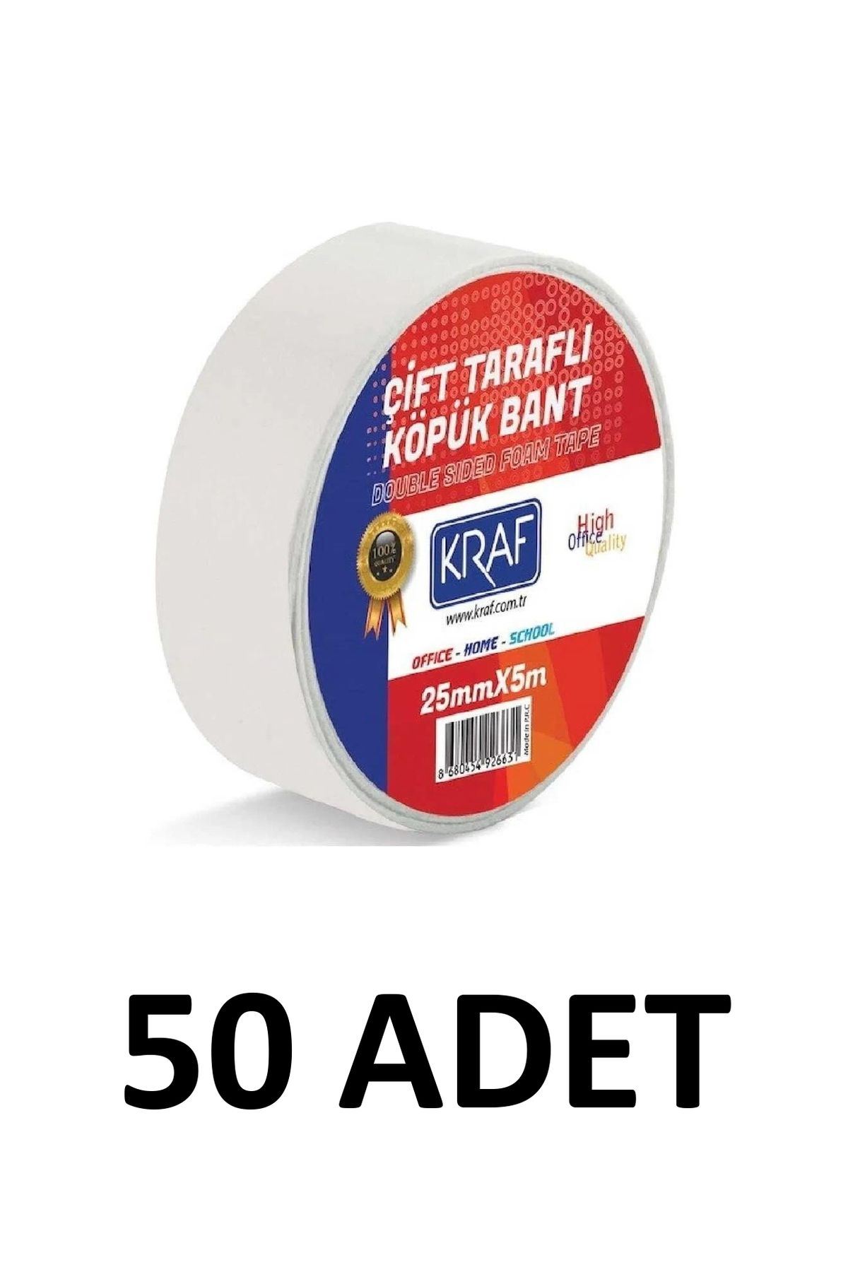 KRAF 50 Bucăți 25 Mm X 5 Metri Bandă Dublu Spumă - One Size