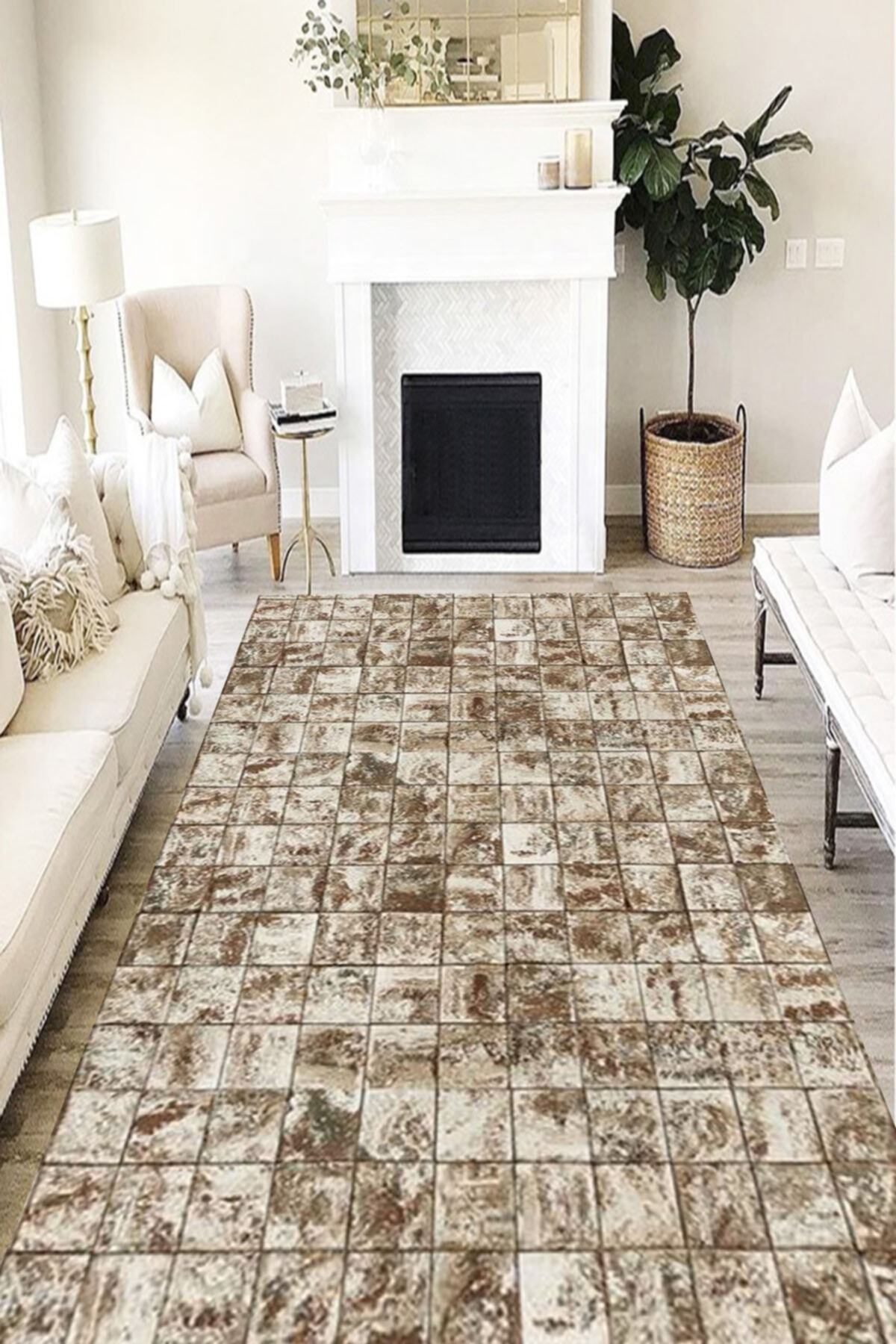 Patchwork Westa Washable Antibacterial Digital Printing Patchwork Carpet Rug with Non-Slip Base