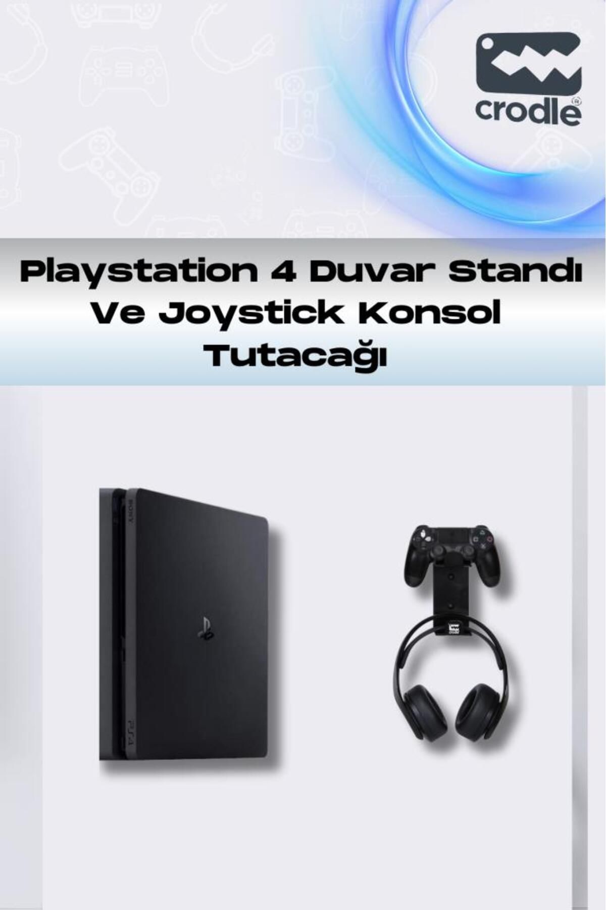 Crodle 2'li Fırsat Ps4 Slim Ve Ps4 Pro Için Duvar Standı Ve Joystick Konsol Tutacağı Kırılmaz Stand Yerden