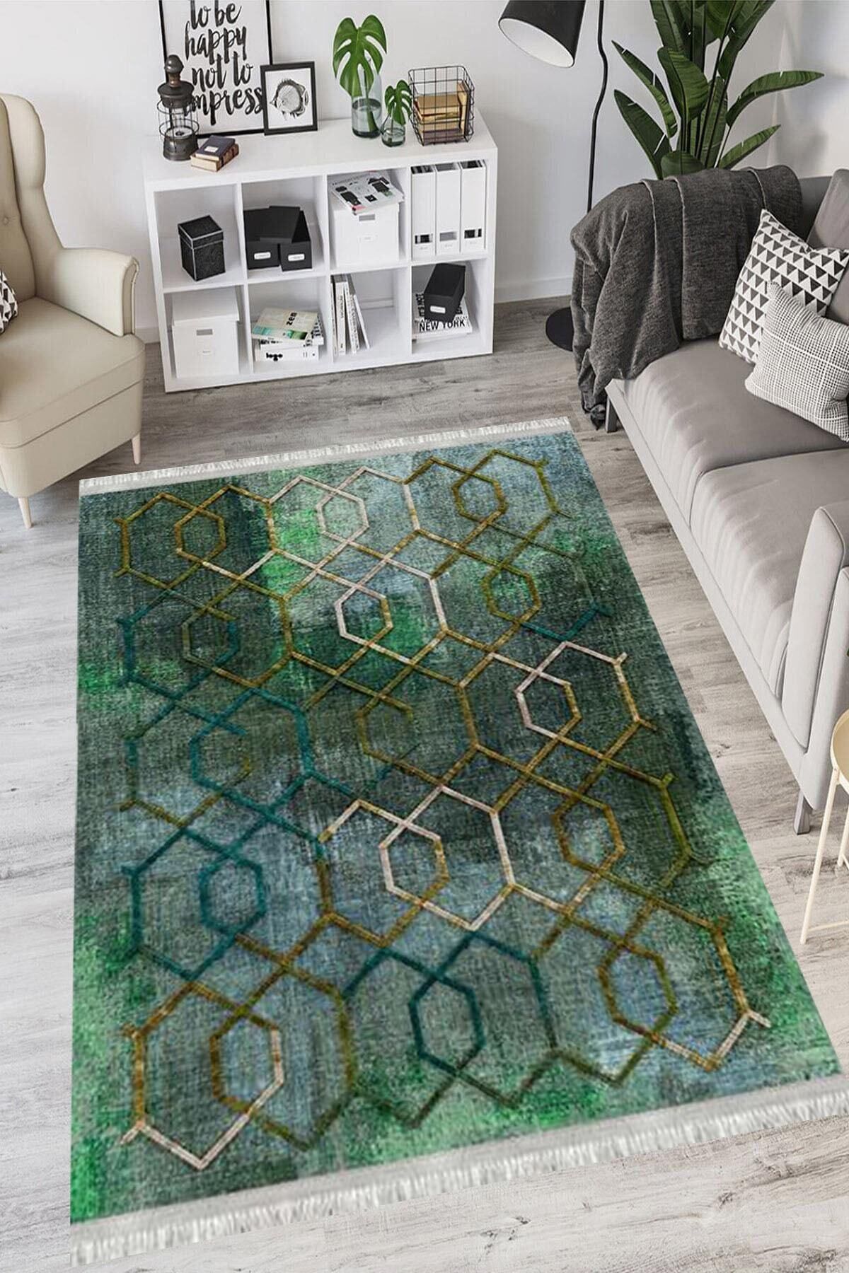 MOTTO HALI-Modern Perla Soft Non-Slip Based Washable Antibacterial Digital Print Modern Carpet Runner 2