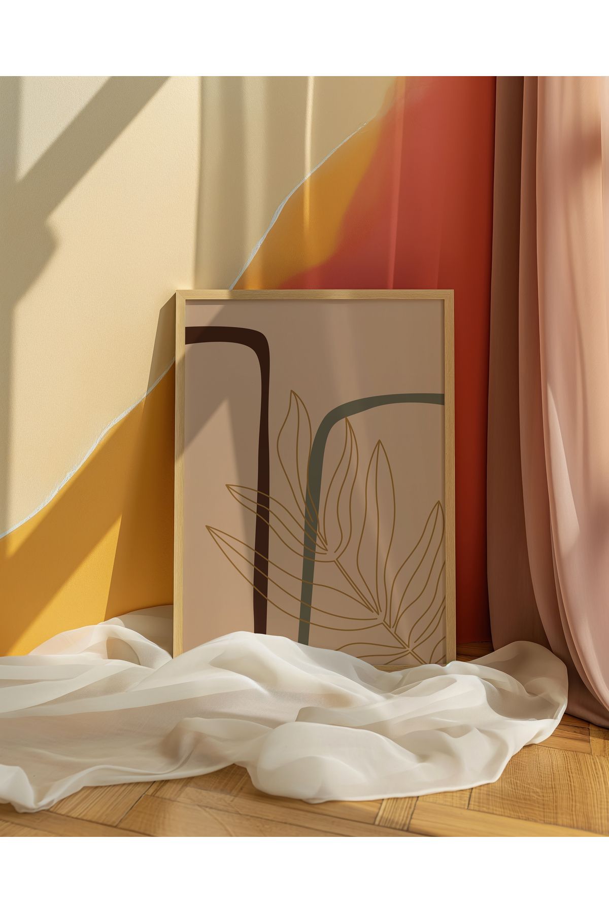 CANVASUM-Natural Forms Abstract Boho Style Frame Look Set of 3 Table 3