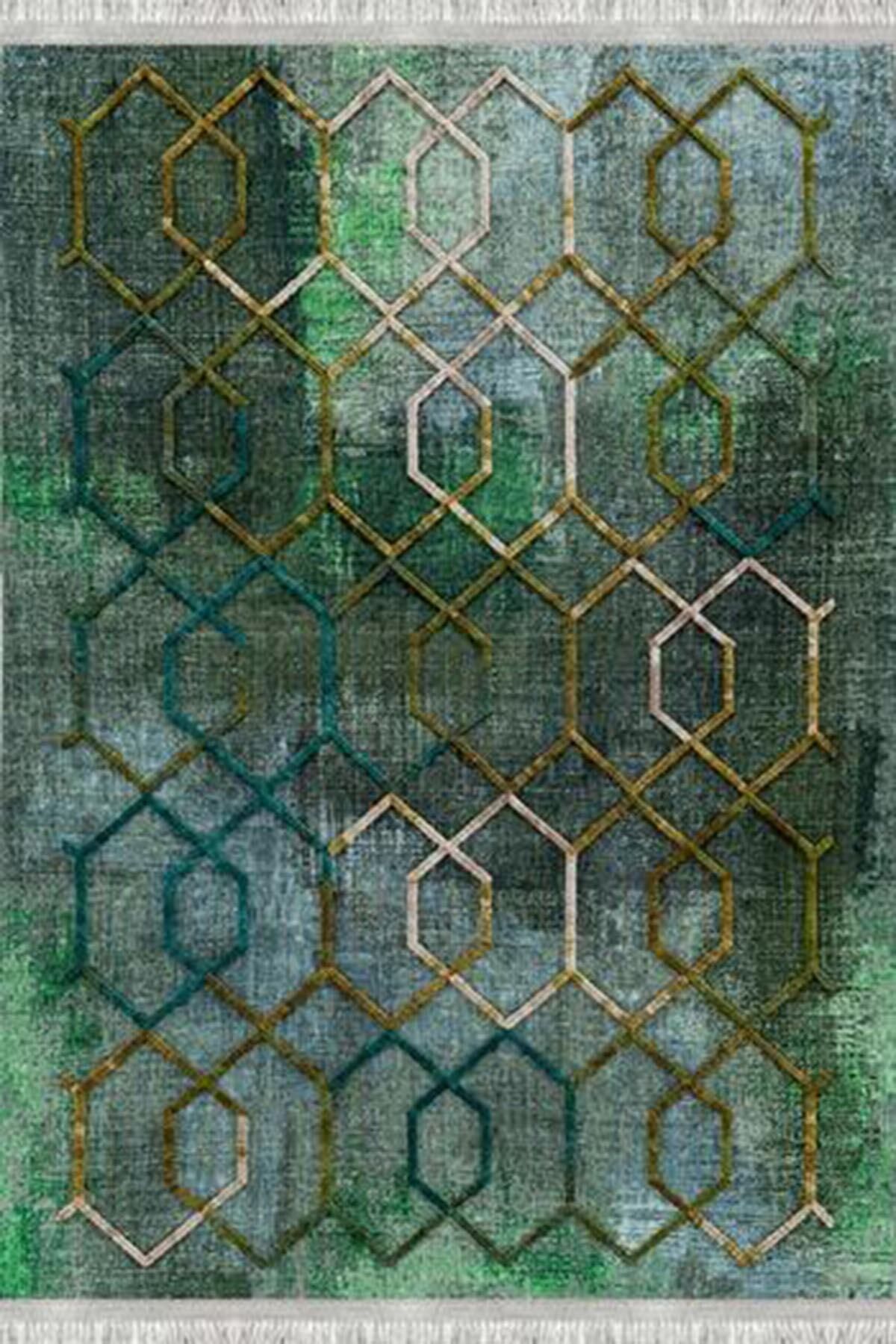 MOTTO HALI-Modern Perla Soft Non-Slip Based Washable Antibacterial Digital Print Modern Carpet Runner 3