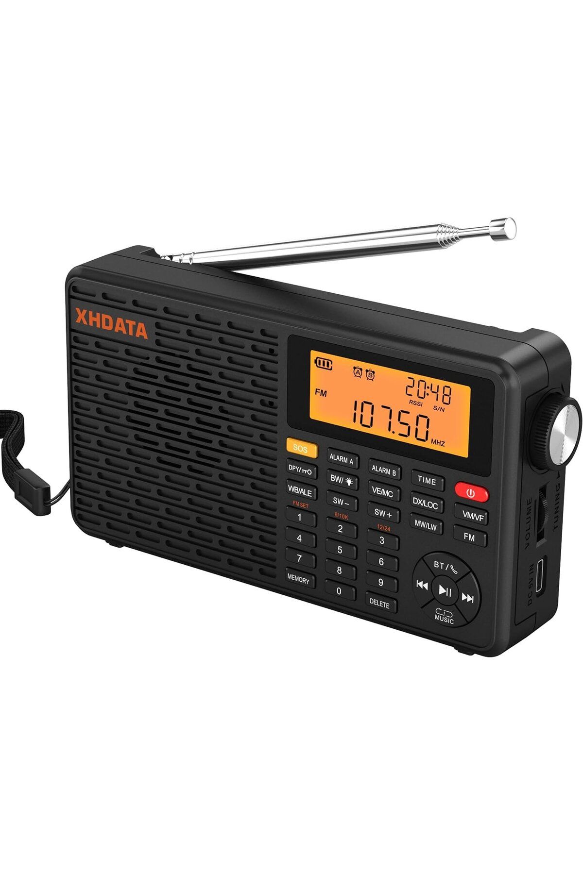 XHDATA D109WB Taşınabilir Radyo AM/FM/SW/LW/WB Hava Durumu Radyo Kısa Dalga Radyo